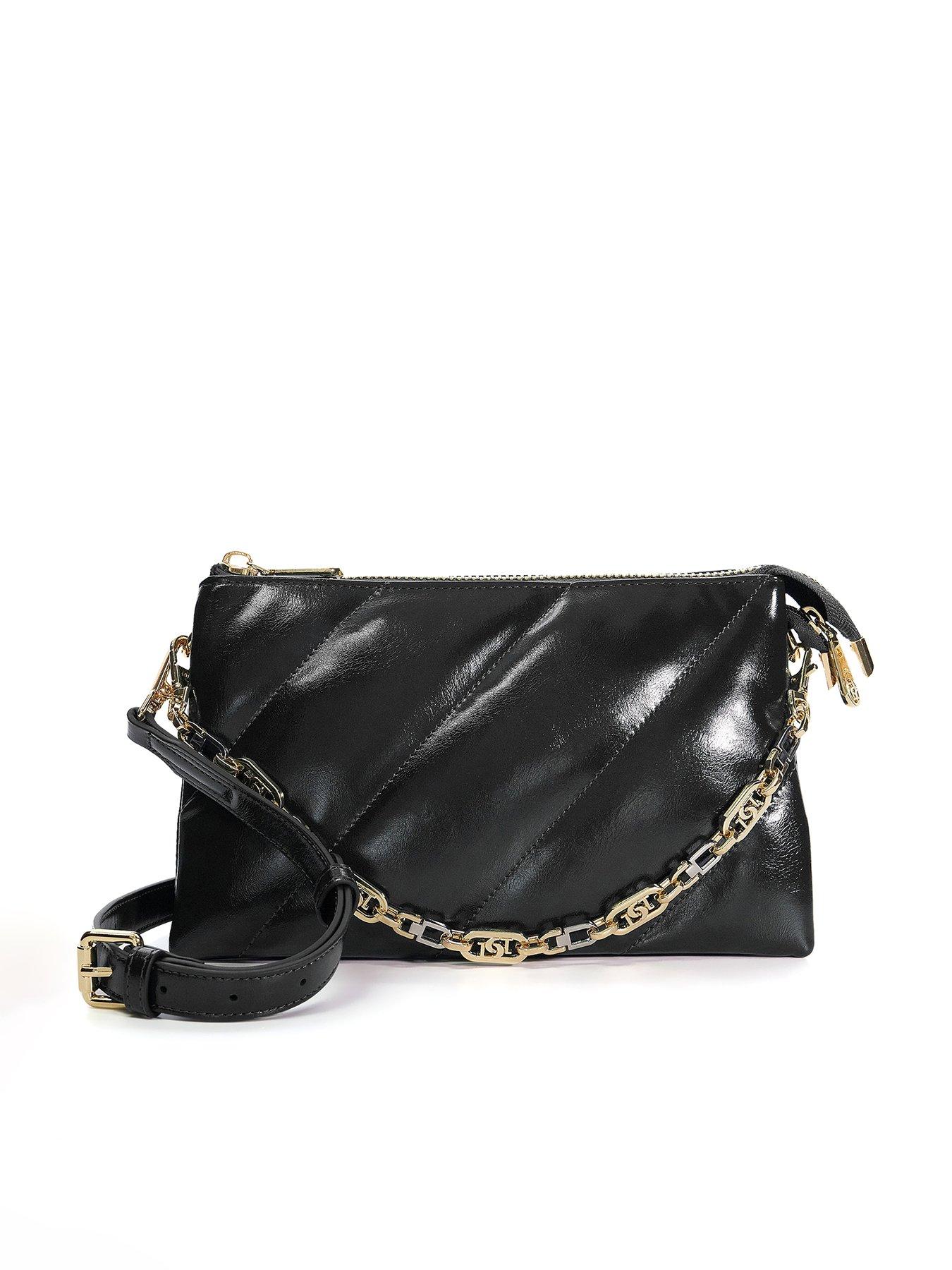 Dinidelamere Small Mix metal chain Quilted Crossbody Bag Black