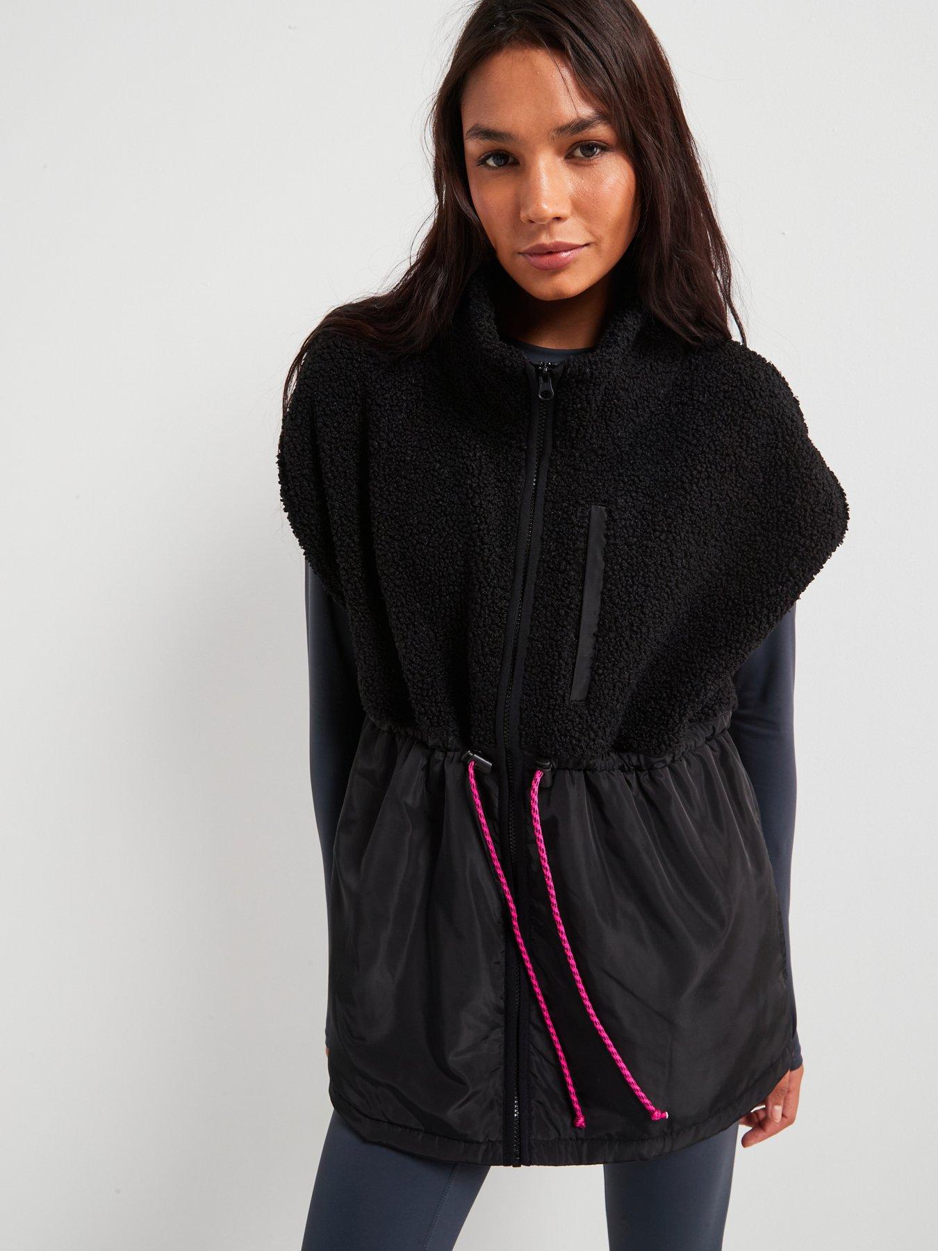 v-by-very-contrast-waisted-longline-sherpa-fleece-gilet-black