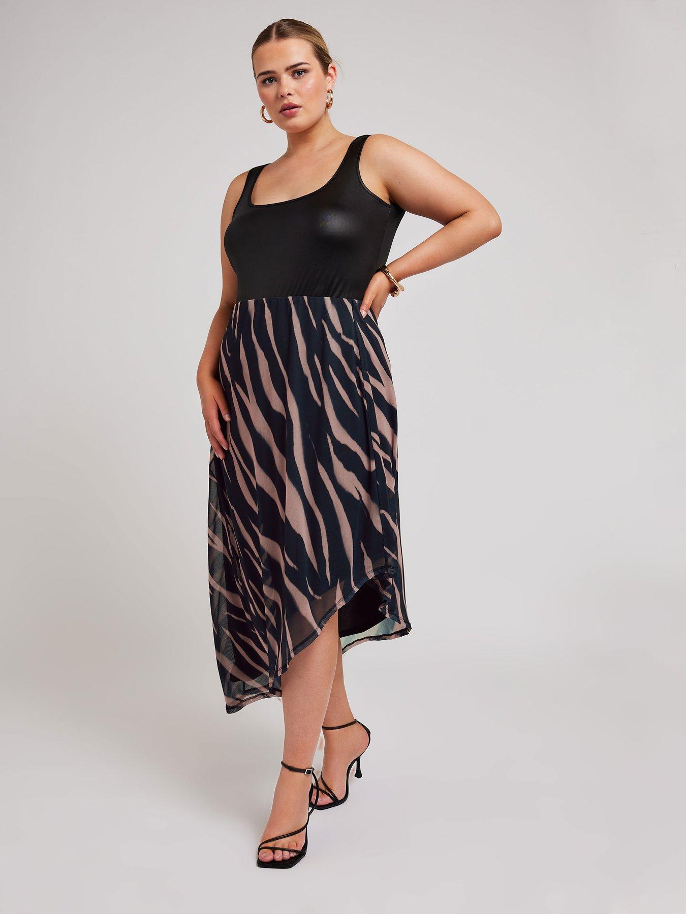 yours-zebra-animal-asymmetric-mesh-skirtback