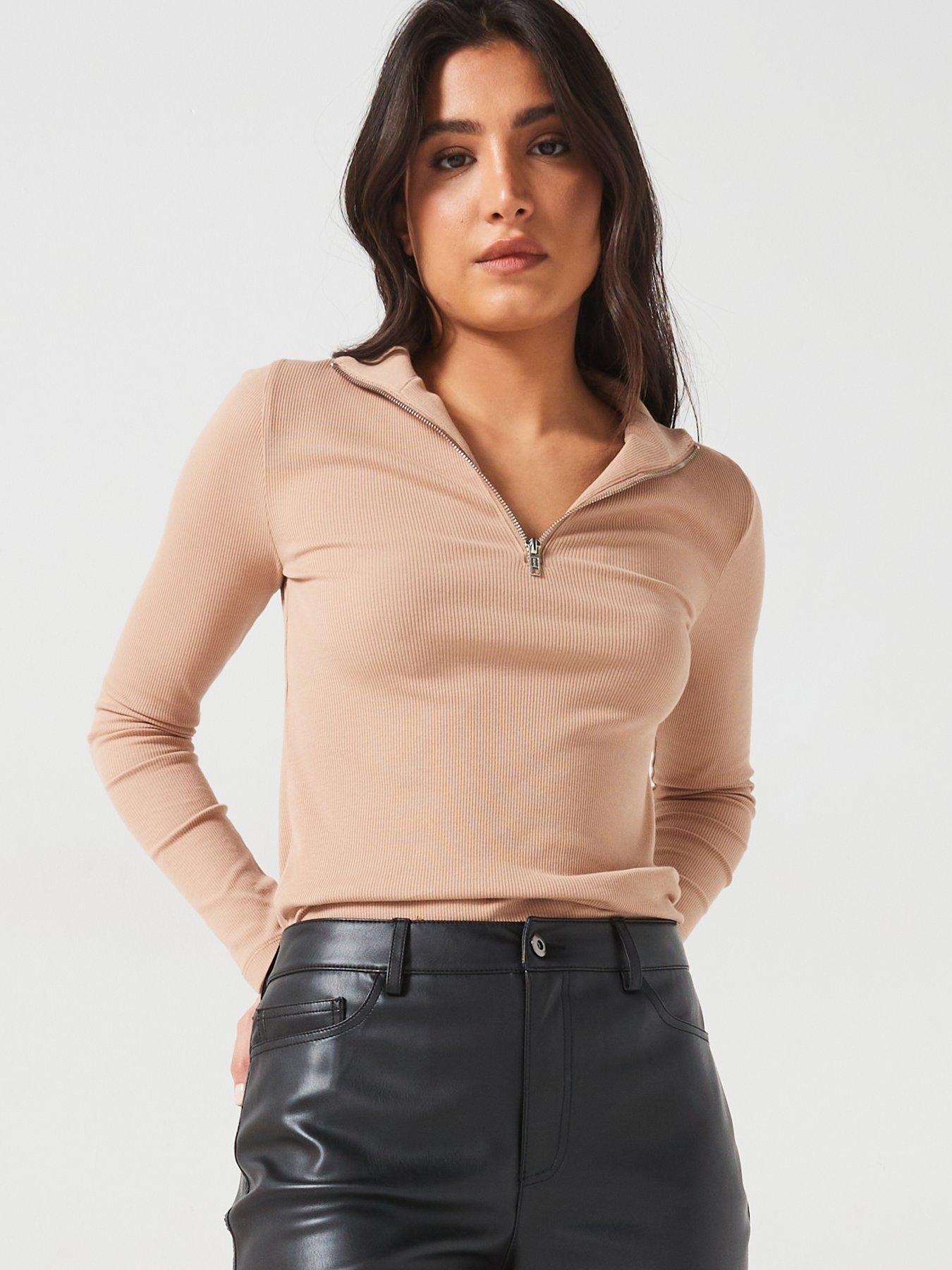 everyday-ribbed-half-zip-top-naturaloutfit