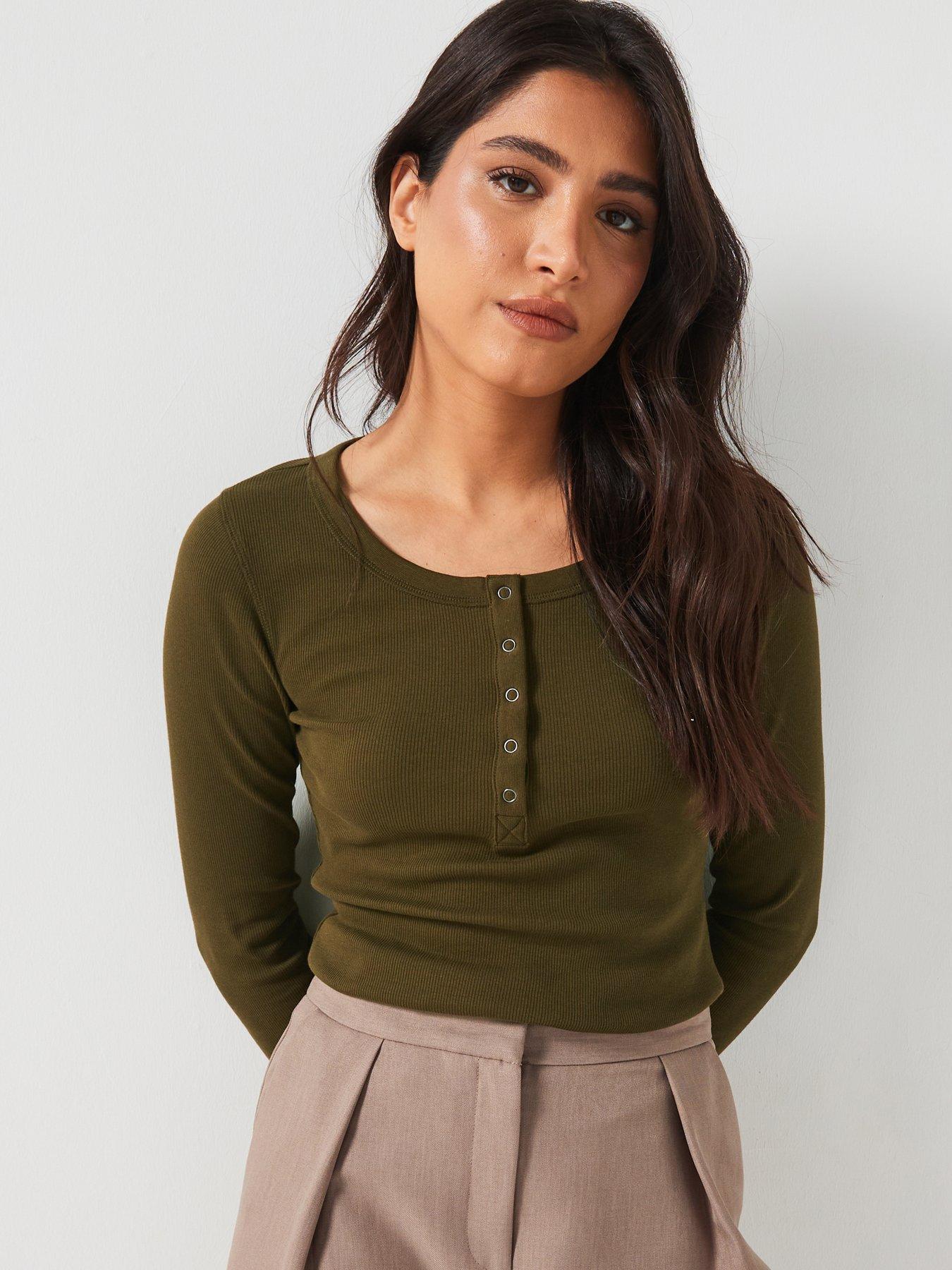 everyday-henley-ribbed-long-sleeve-top-khakifront