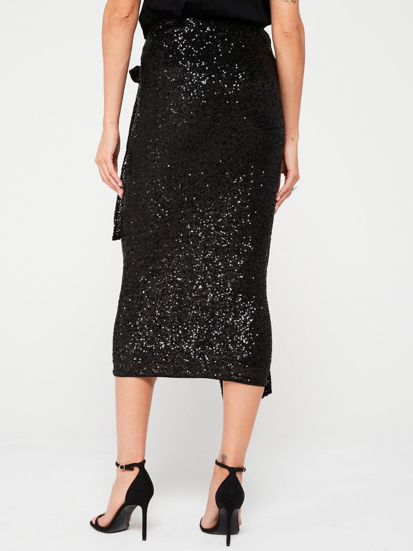 v-by-very-sequin-wrap-midaxi-skirt-blackstillFront