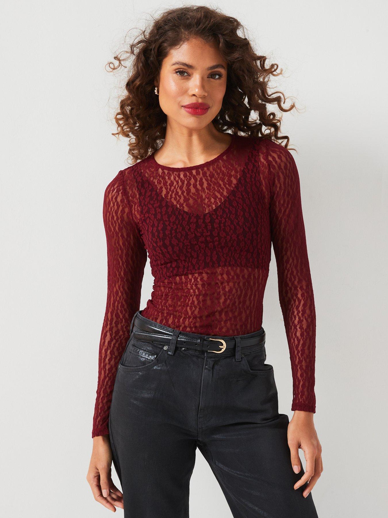 v-by-very-lace-long-sleeve-bodysuit-red