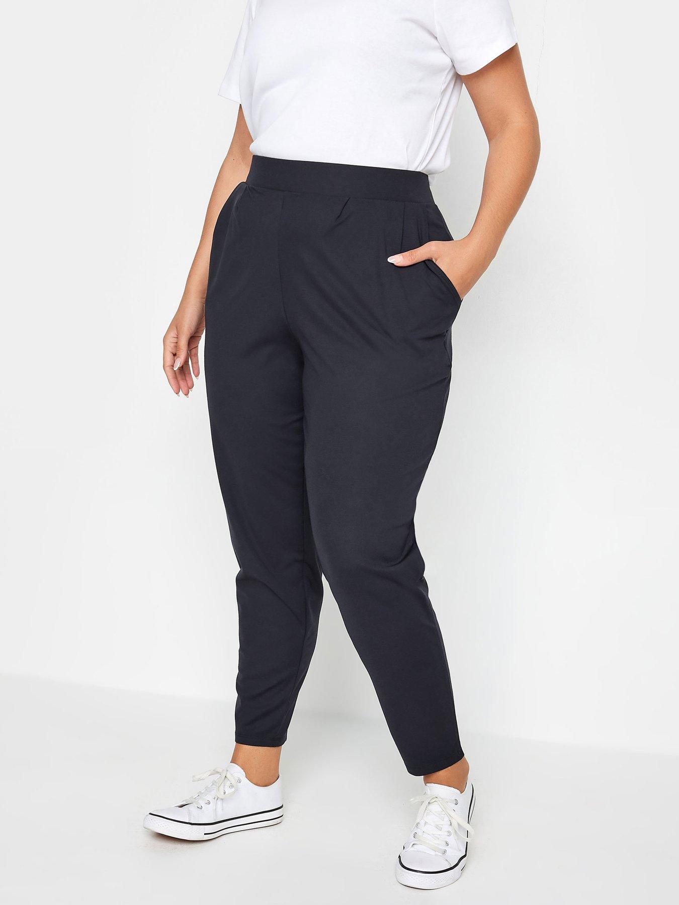 yours-double-pleat-stretch-joggers-bluefront