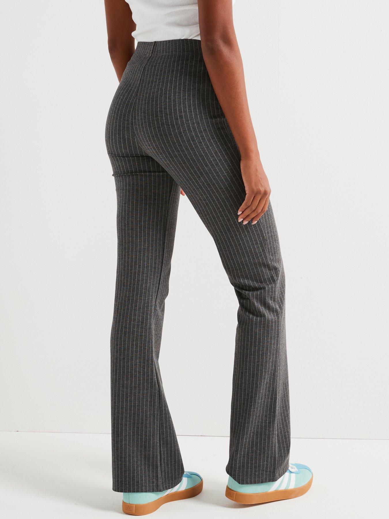 v-by-very-pinstripe-flared-yoga-pant-greystillFront