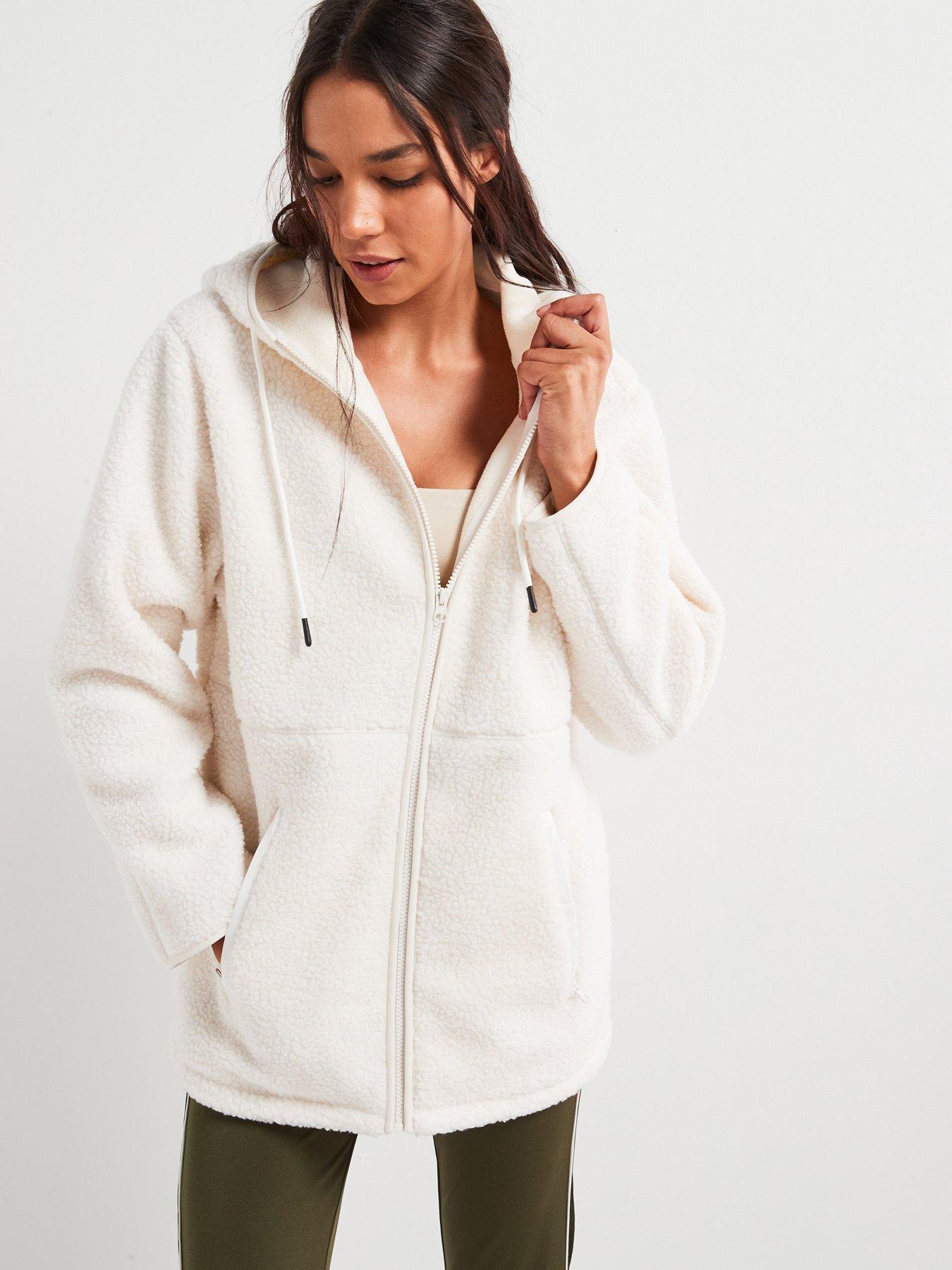 v-by-very-zip-through-hooded-contrast-toggle-sherpa-fleece-creamfront