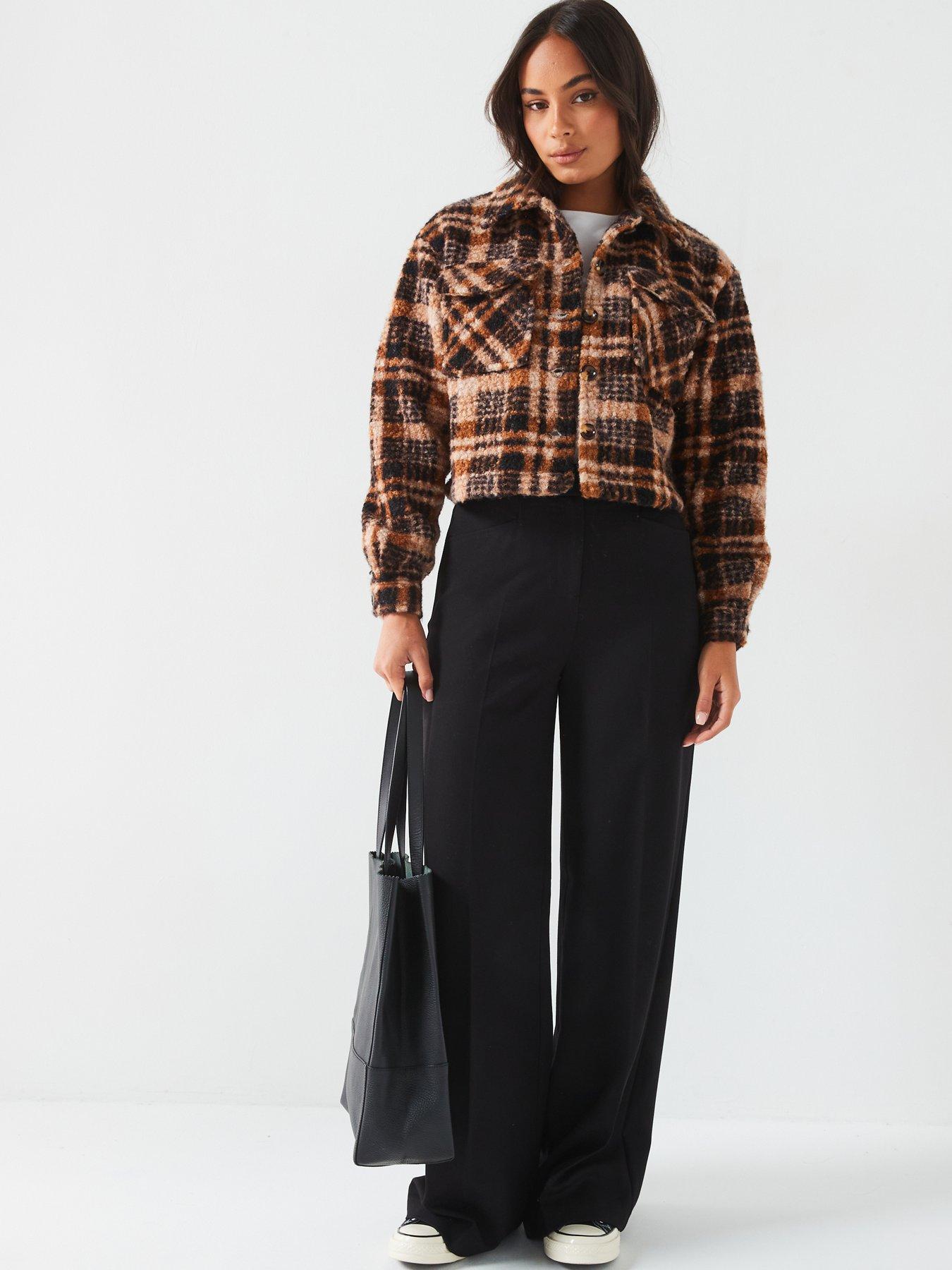 Image 3 of 6 of V by Very Checked Fleece Shacket&nbsp;- Multi