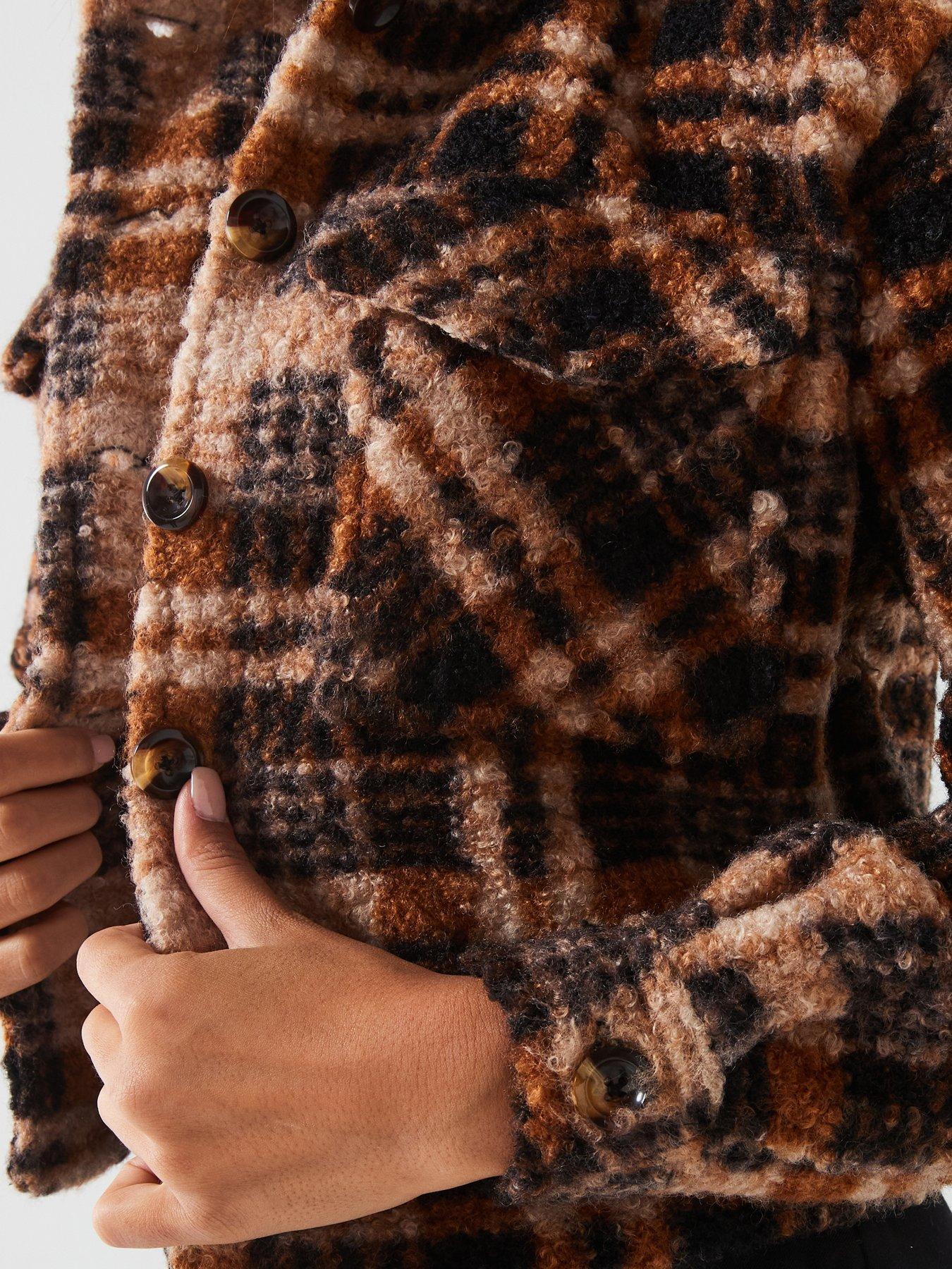 Image 5 of 6 of V by Very Checked Fleece Shacket&nbsp;- Multi
