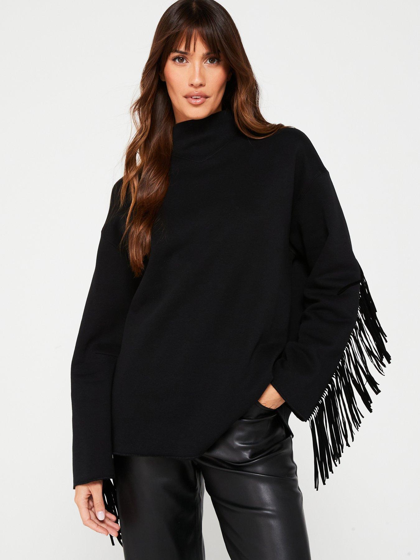 v-by-very-tassel-detail-high-neck-sweat-black