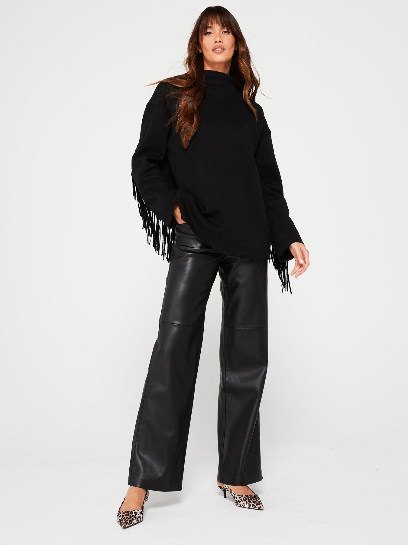 v-by-very-tassel-detail-high-neck-sweat-blackback