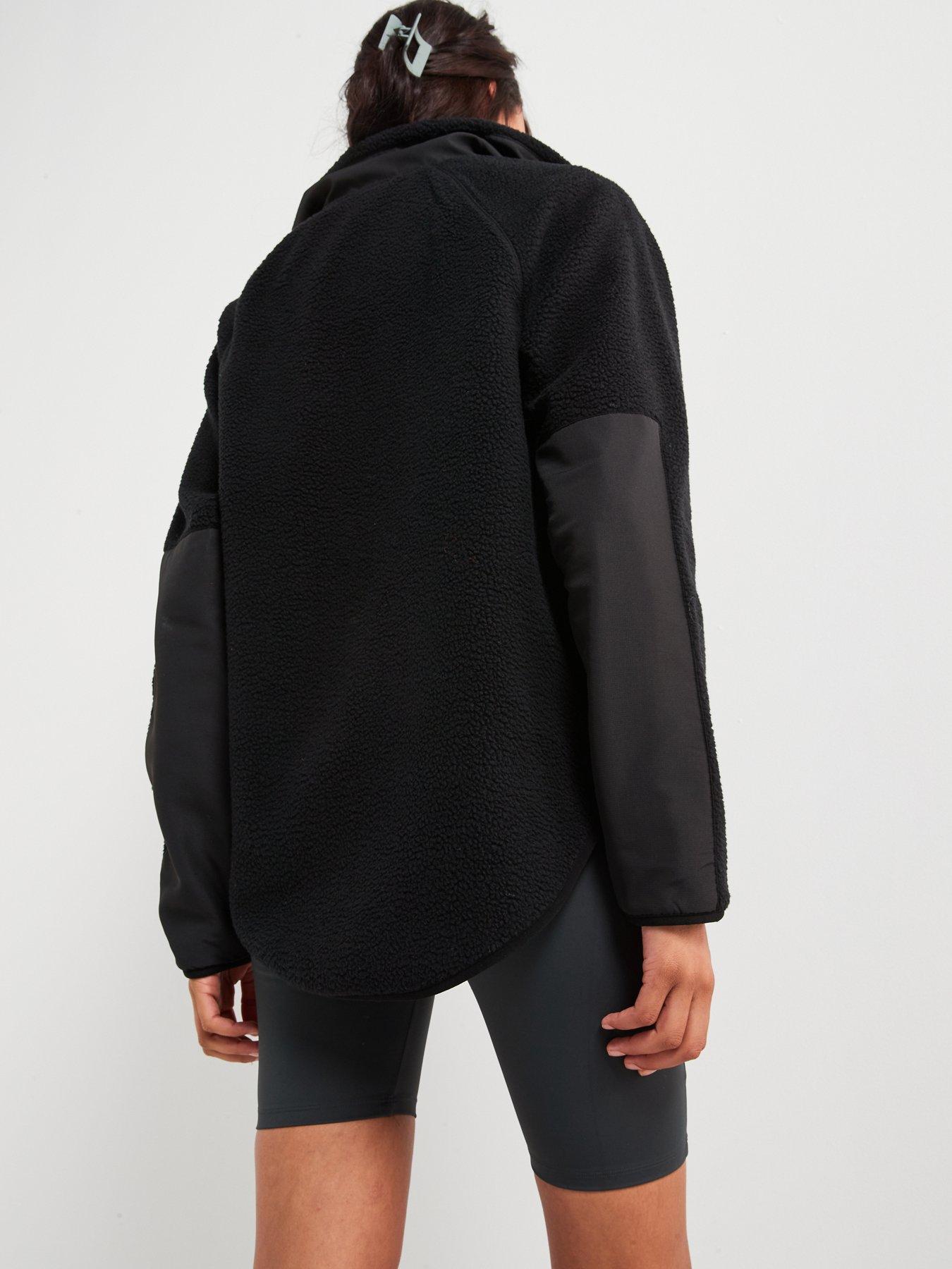 v-by-very-zip-through-collar-contrast-sleeve-sherpa-fleece-blackstillFront