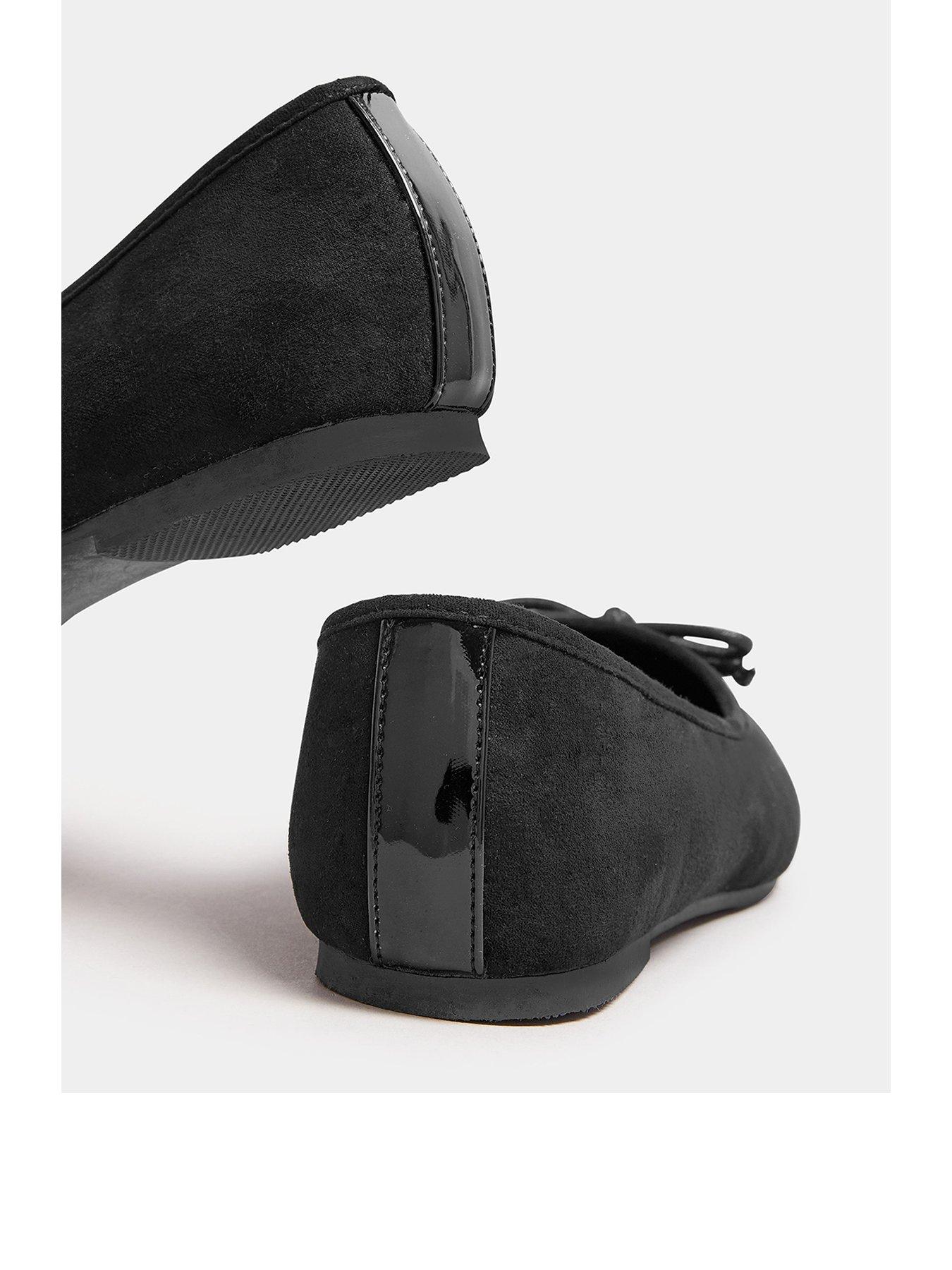 yours-extra-wide-fit-chiselled-toe-cap-ballet-blackback