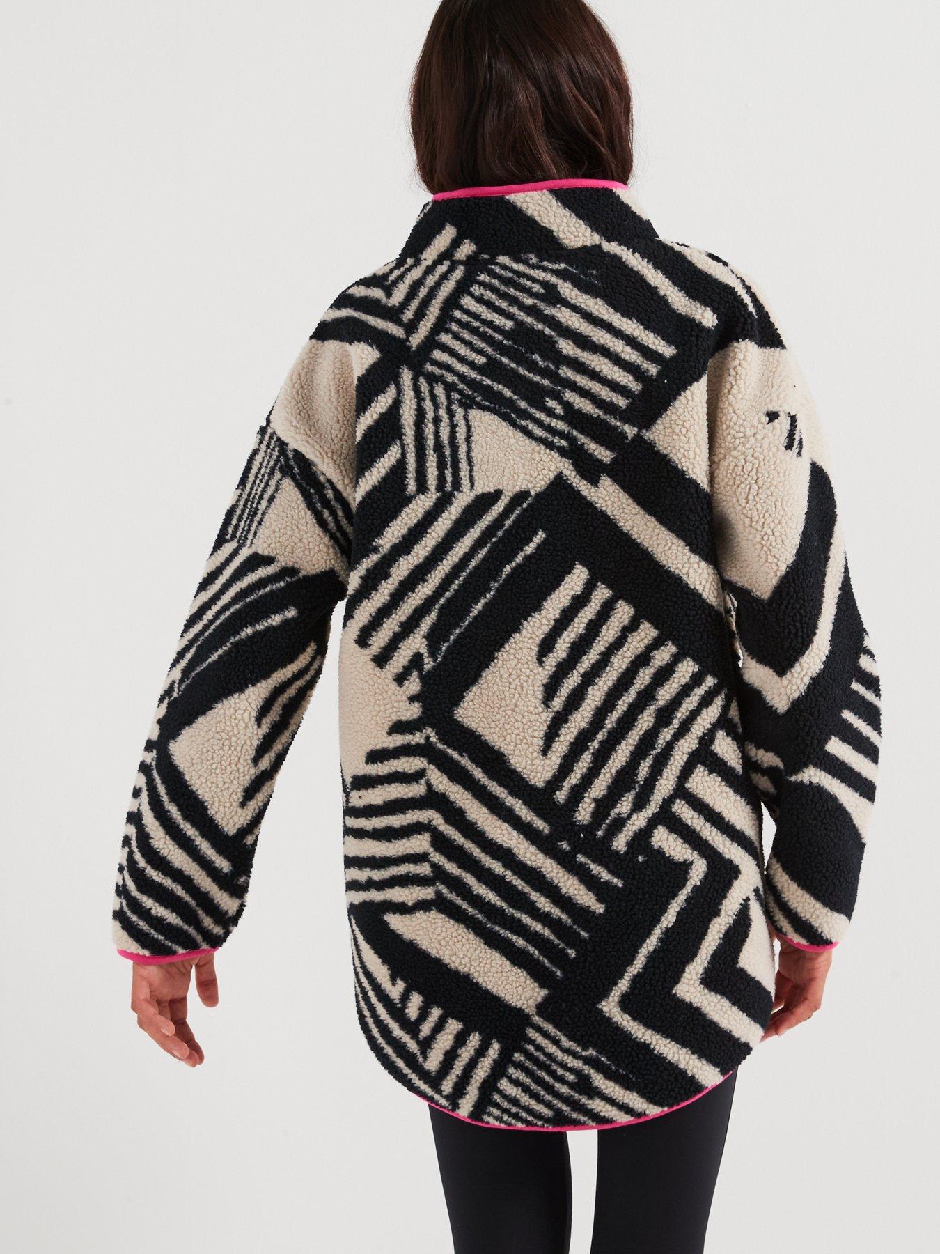 v-by-very-contrast-binding-aztec-14-zip-sherpa-fleecestillFront