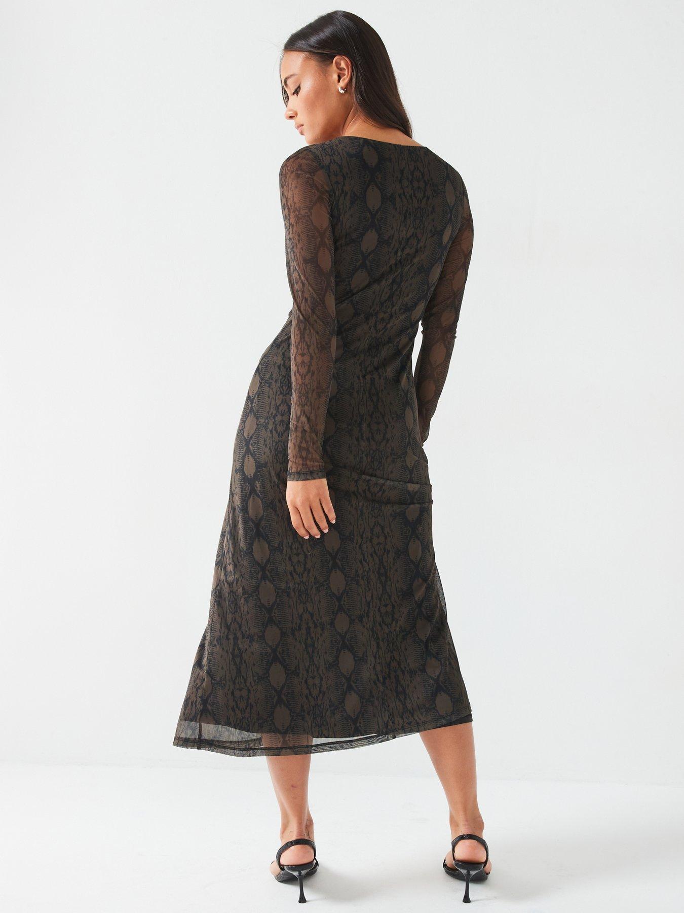 v-by-very-mesh-long-sleeve-midi-dress-printstillFront