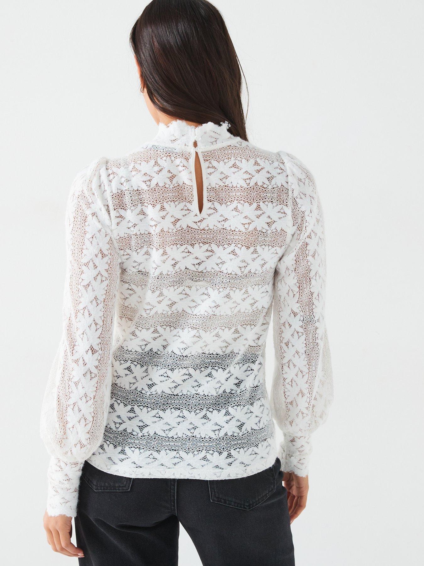 v-by-very-deep-cuff-long-sleeve-lace-top-creamstillFront