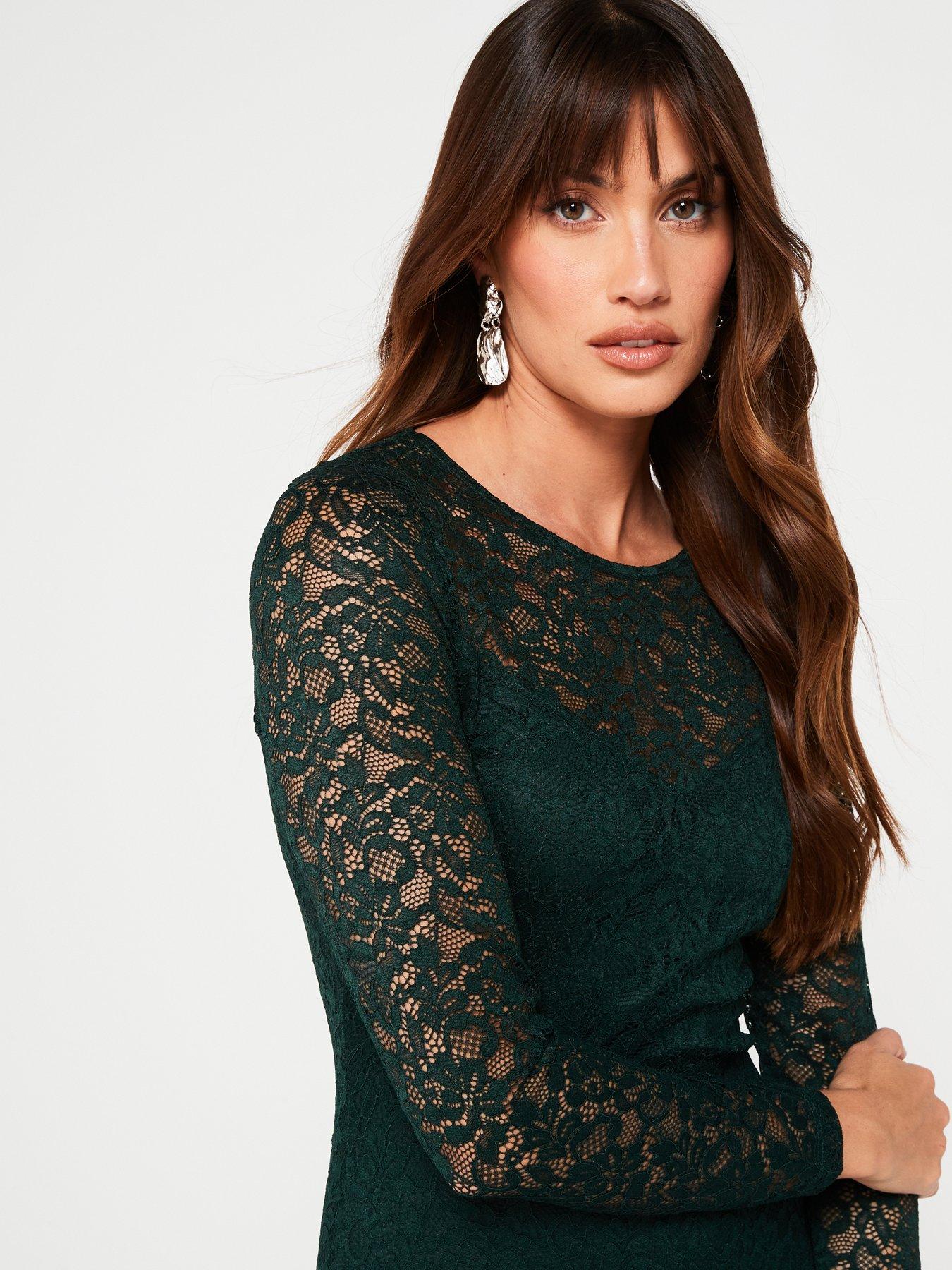 v-by-very-lace-long-sleeve-bodycon-mini-dress-greenoutfit