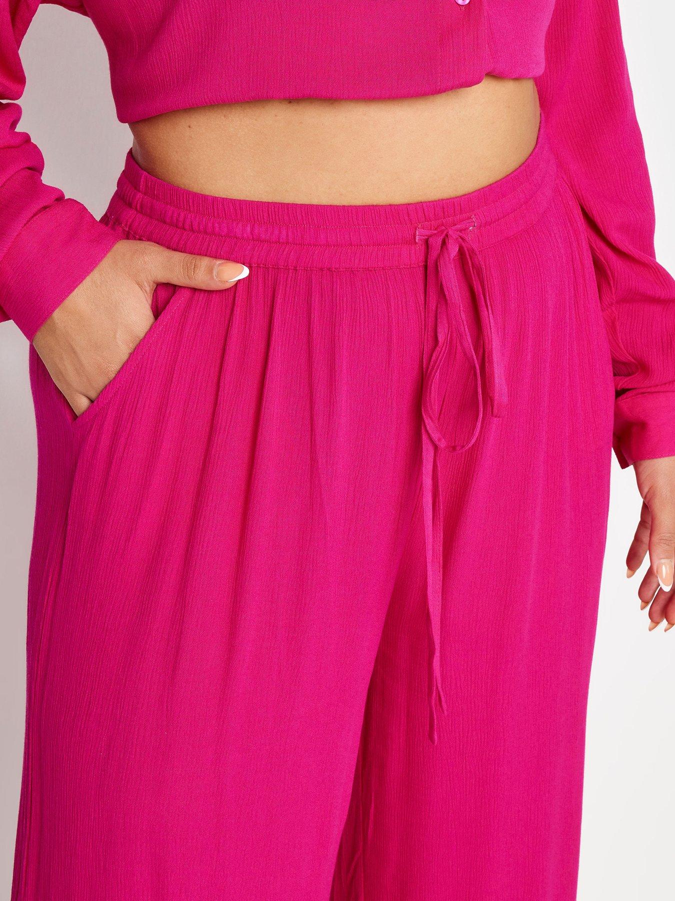 yours-crinkle-wide-leg-trousers-magentaoutfit