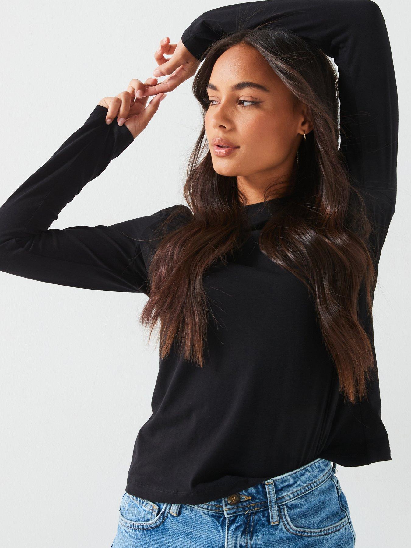 everyday-essential-loose-fit-crew-neck-long-sleeve-top-blackfront