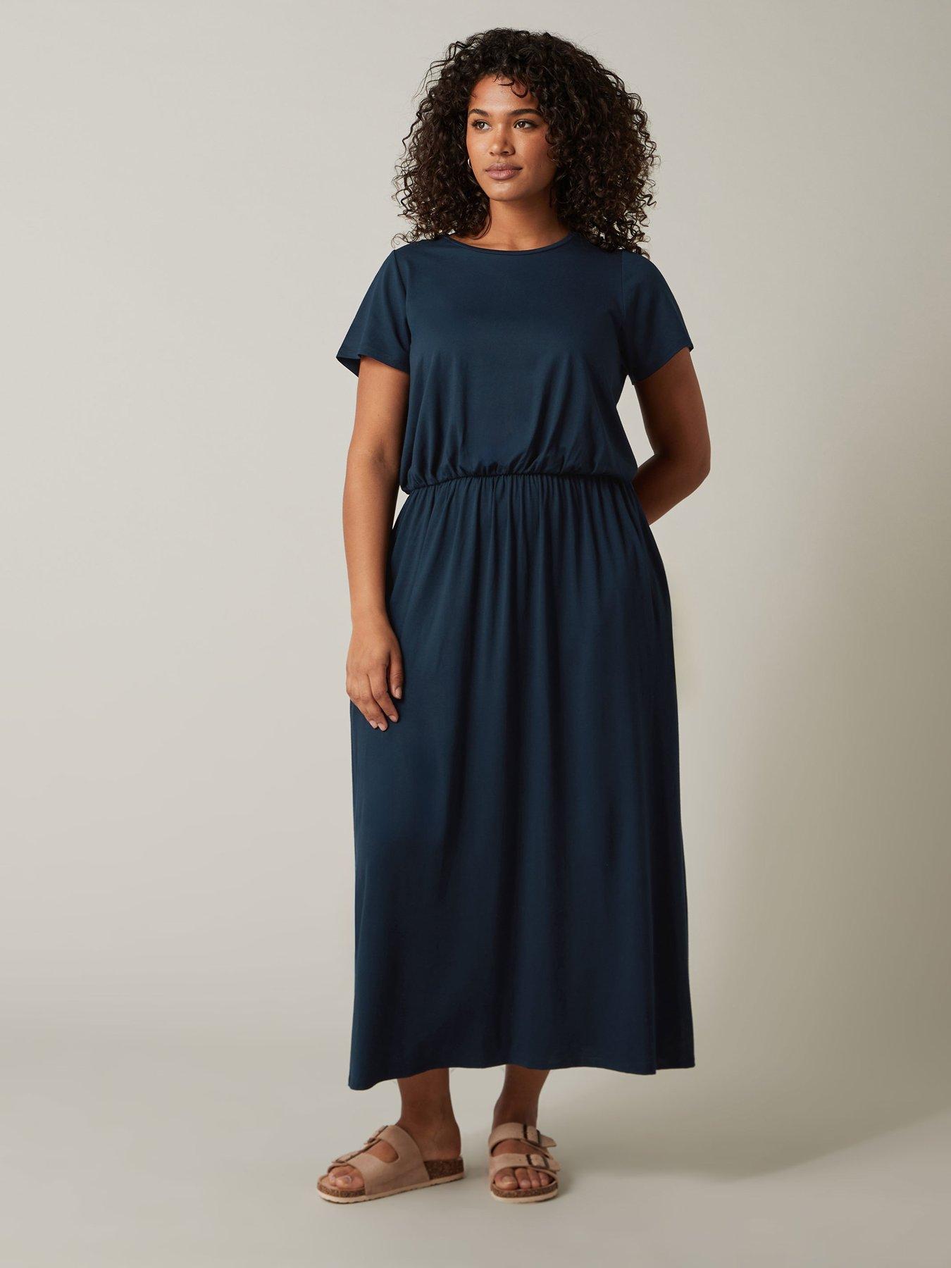 evans-jersey-pocket-dress-navy