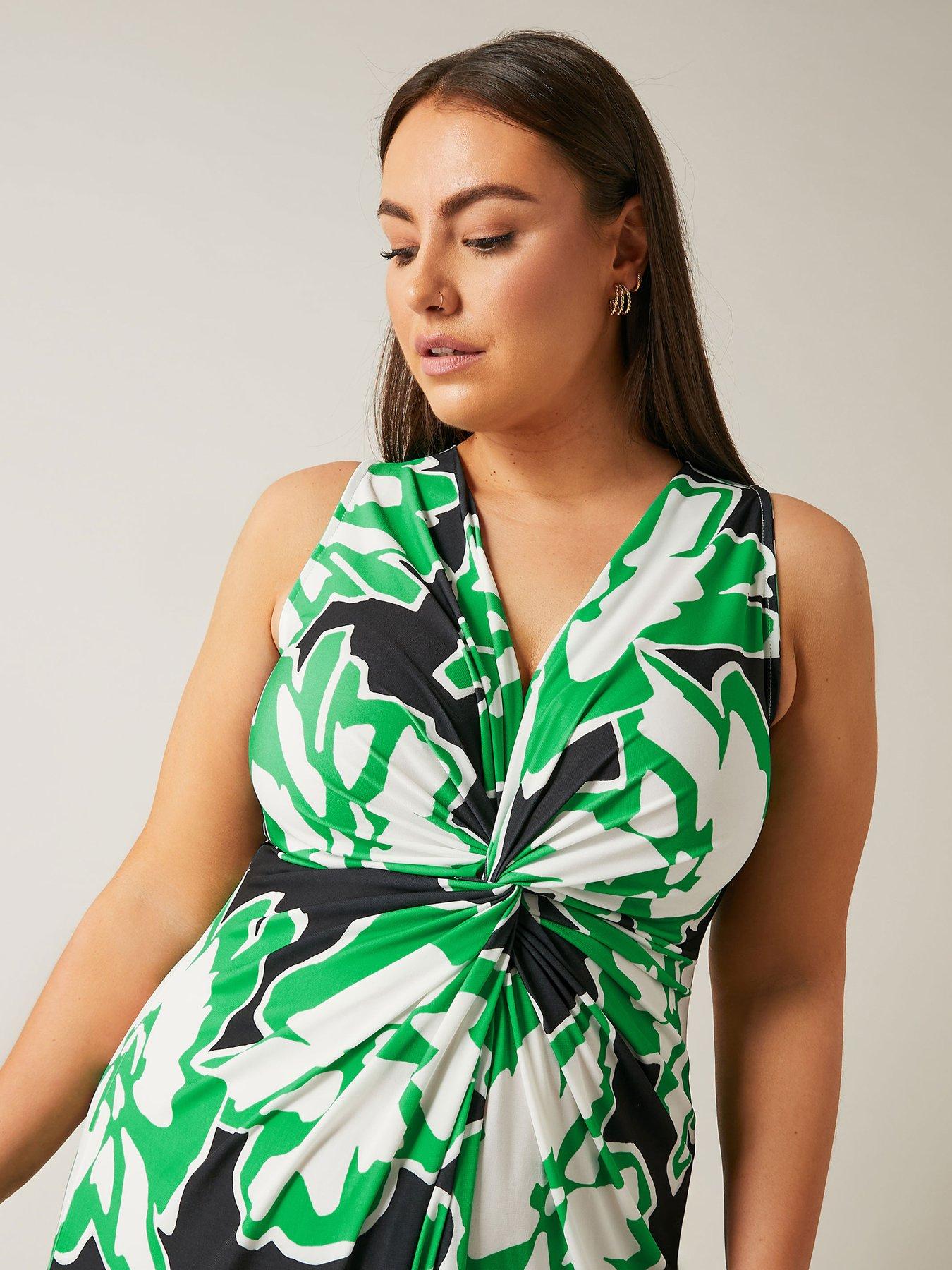 evans-twist-dress-blackgreenoutfit