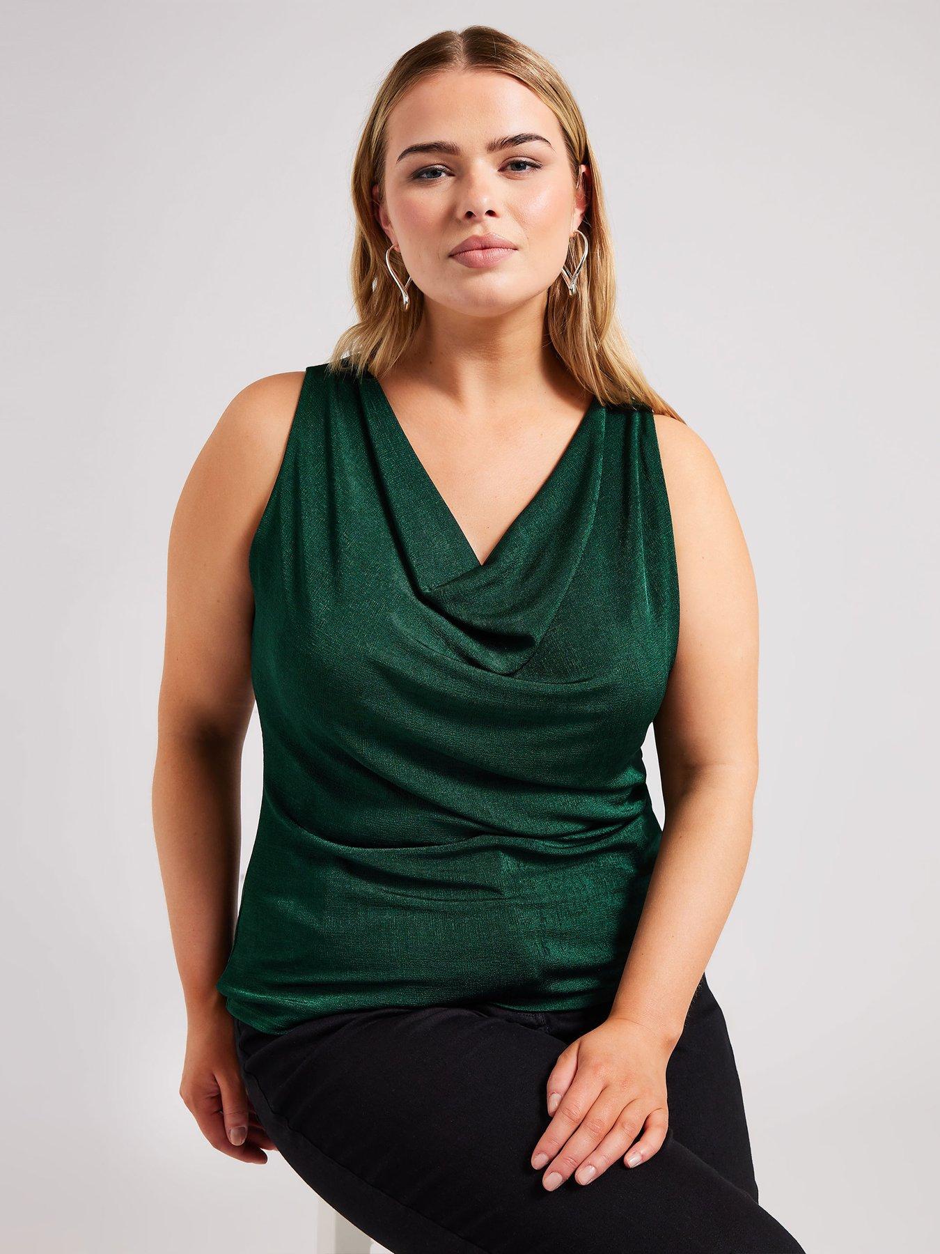 yours-cowl-neck-top-green