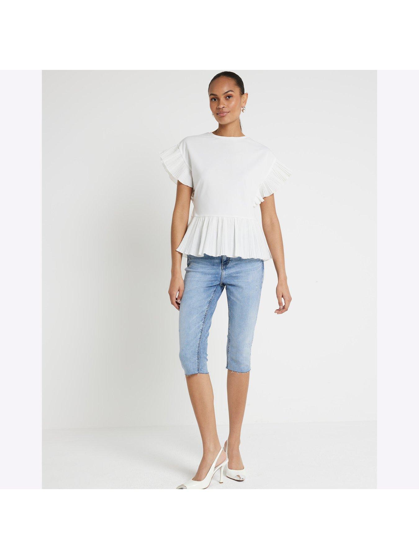 river-island-pleated-hem-t-shirt-creamback