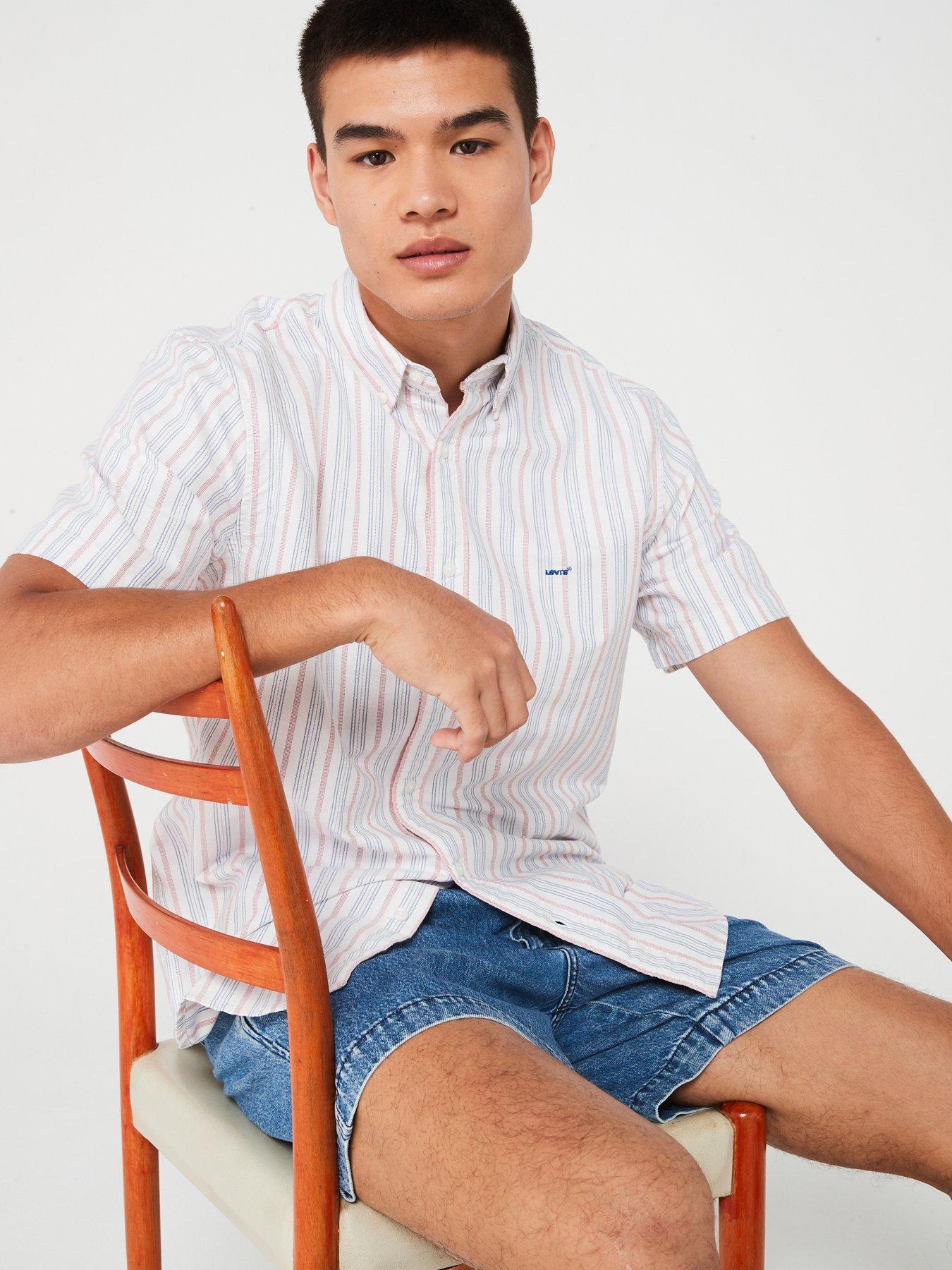 levis-short-sleeve-stripe-button-down-shirt-whiteback