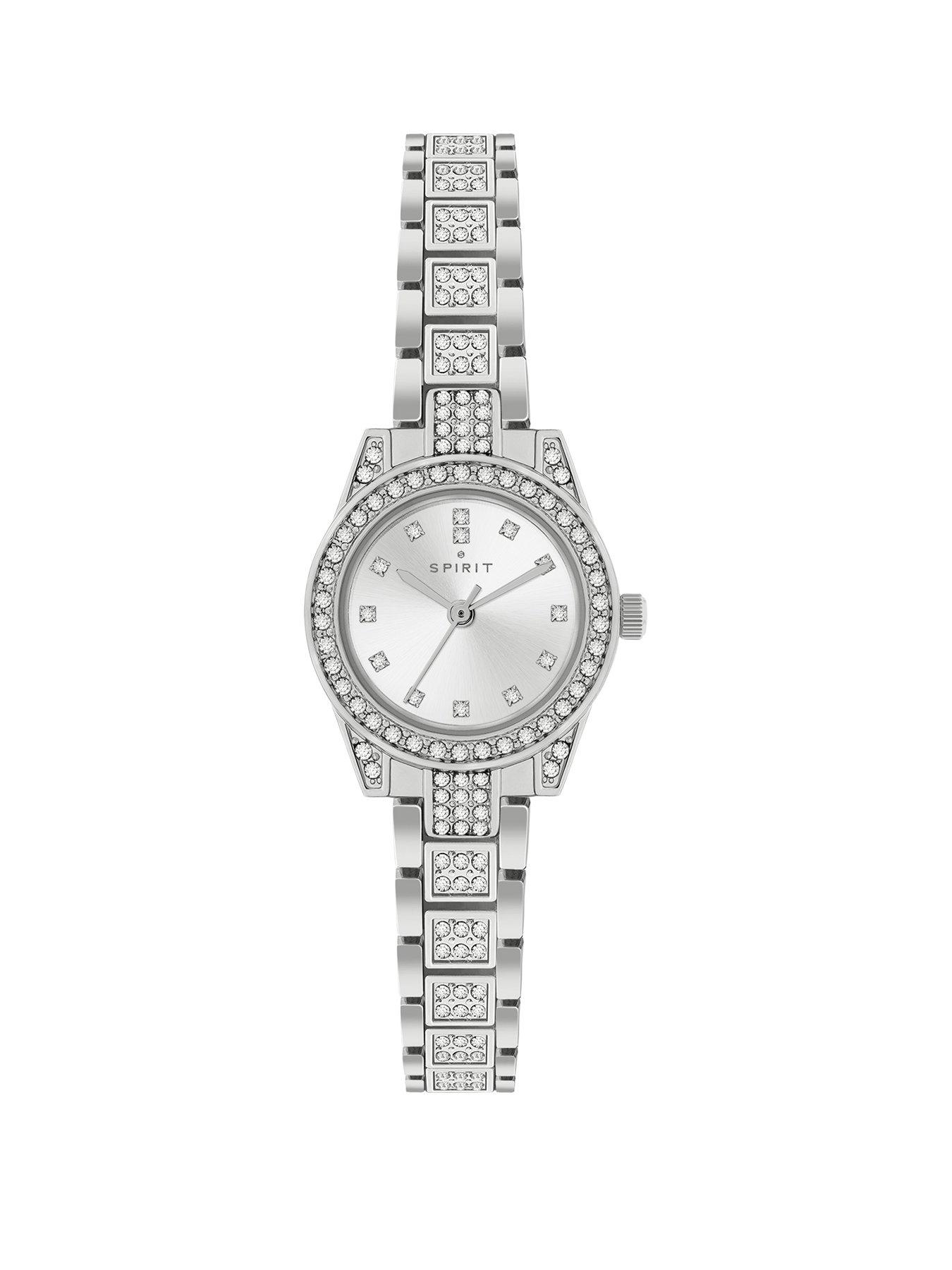 Spirit Spirit Ladies Polished Pale Silver Crystal Bracelet Watch