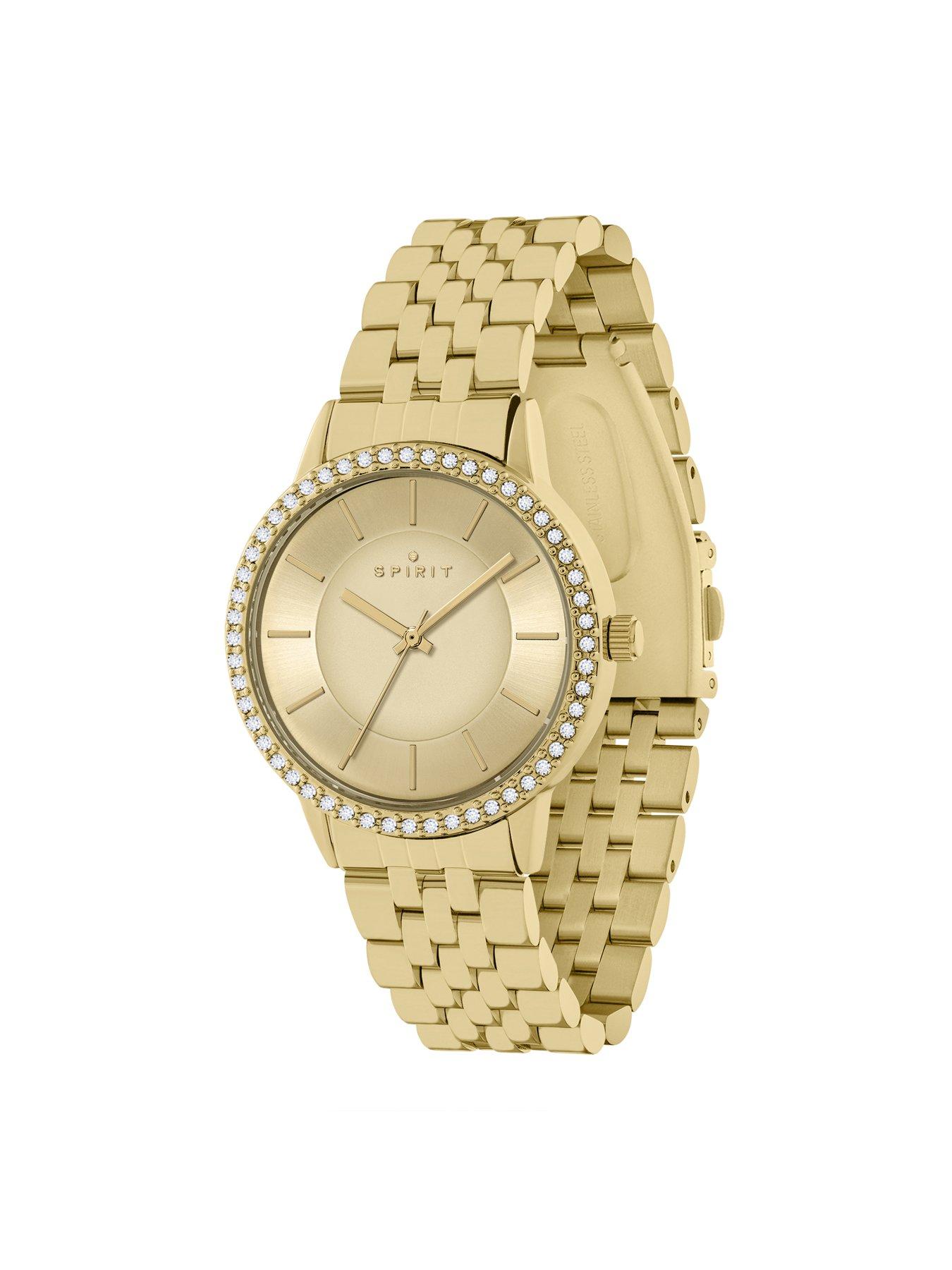 Image 2 of 5 of Spirit Spirit Ladies Polished Pale Gold Stone Set Bezel Bracelet Watch