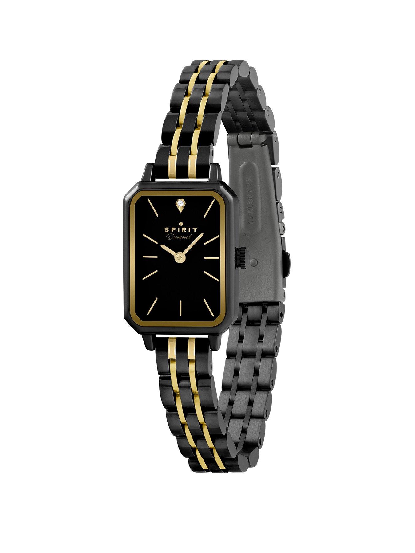 spirit-spirit-ladies-polished-black-rectangle-bracelet-watchstillFront