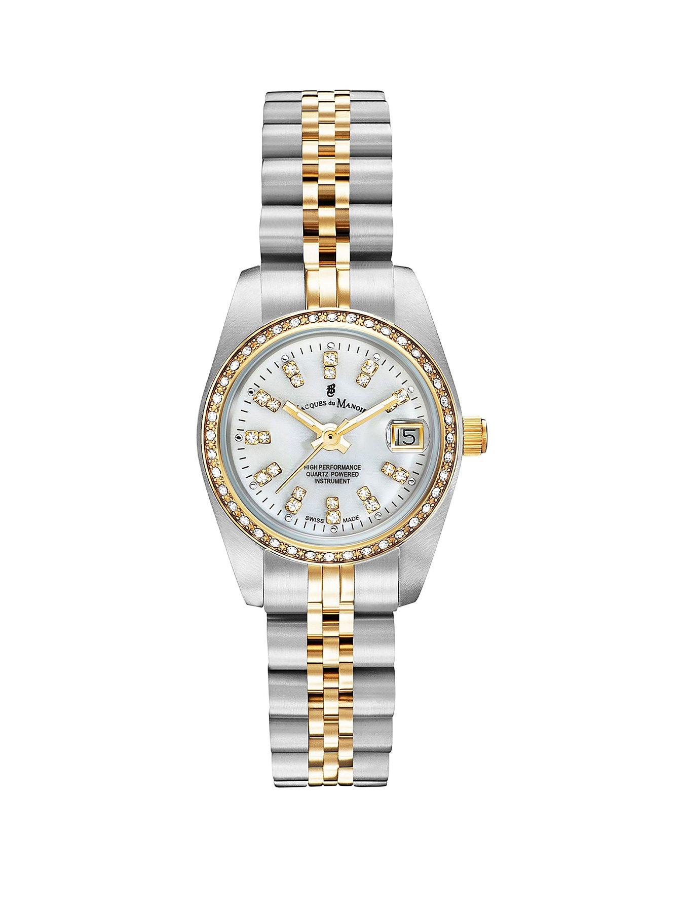 Jacques Du Manoir Jacques du Manoir Swiss-made Ladies Inspiration Silver  &  Gold Plated Bracelet Watch