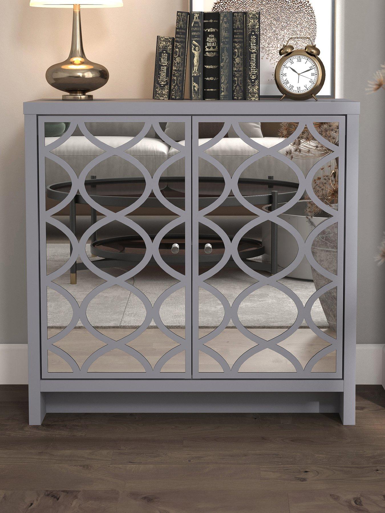 Image 1 of 6 of GFW Arianna Mirrored&nbsp;2 Door Sideboard - Grey