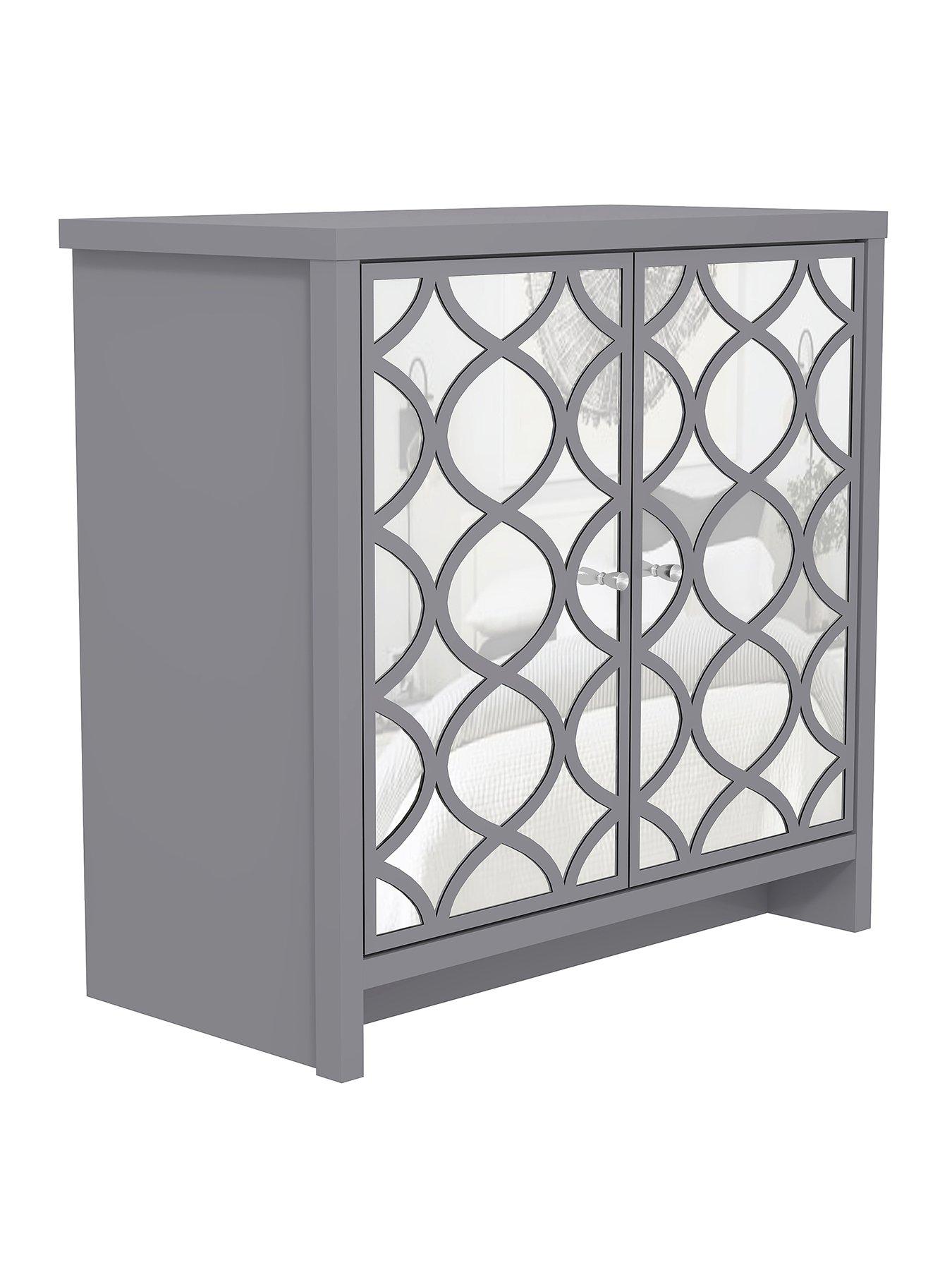 Image 2 of 6 of GFW Arianna Mirrored&nbsp;2 Door Sideboard - Grey