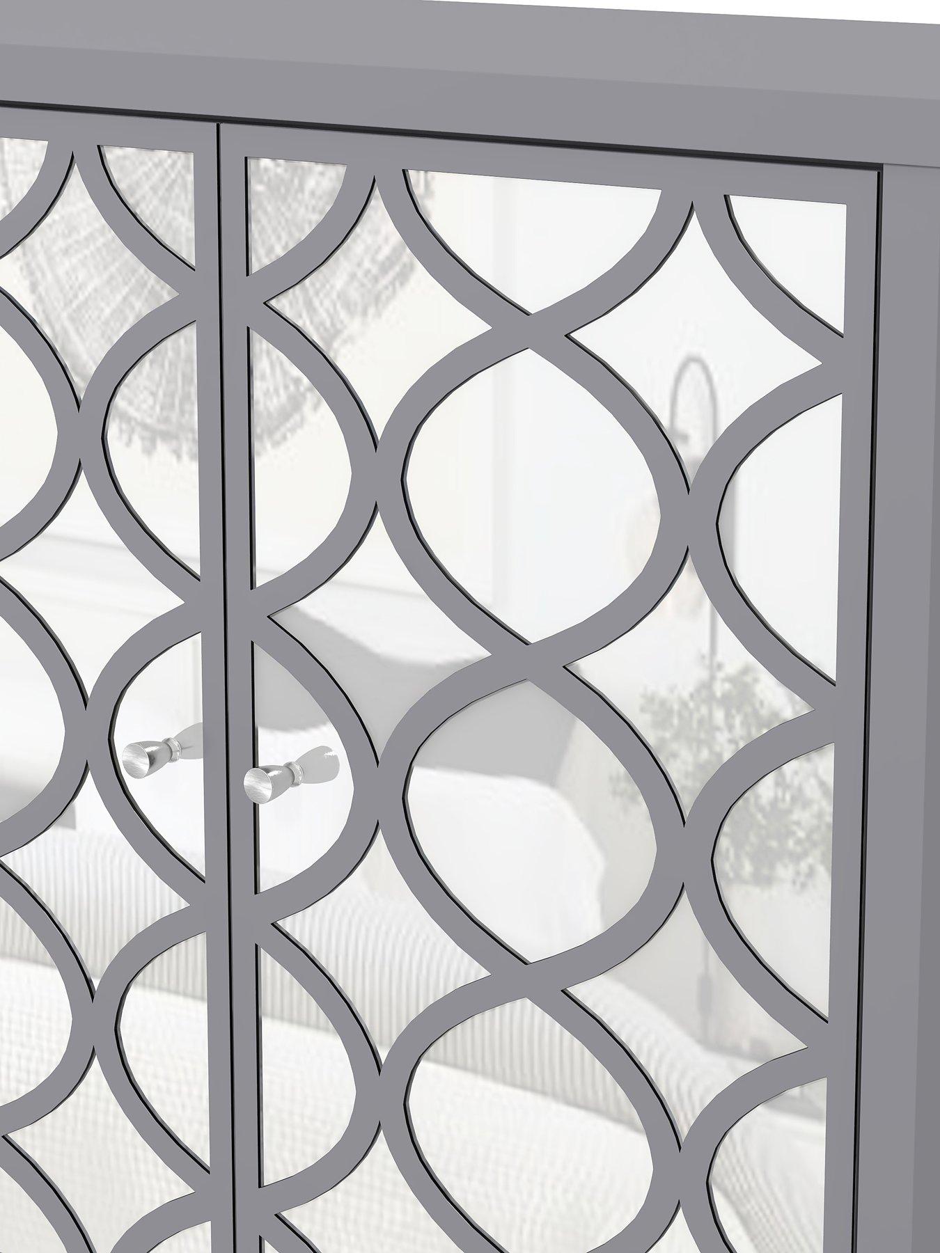 Image 4 of 6 of GFW Arianna Mirrored&nbsp;2 Door Sideboard - Grey