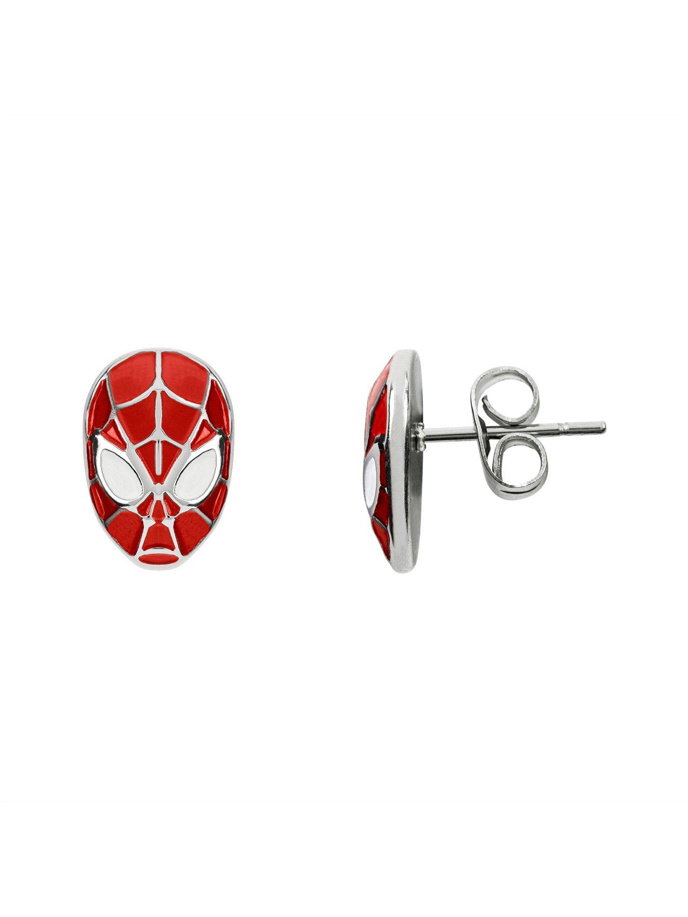 disney-disney-marvel-stainless-steel-silver-white-amp-red-spiderman-earringsstillFront