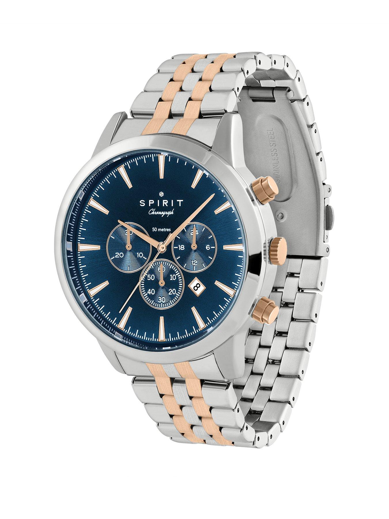 spirit-spirit-gents-polished-silver-amp-rose-gold-chronograph-bracelet-watchstillFront