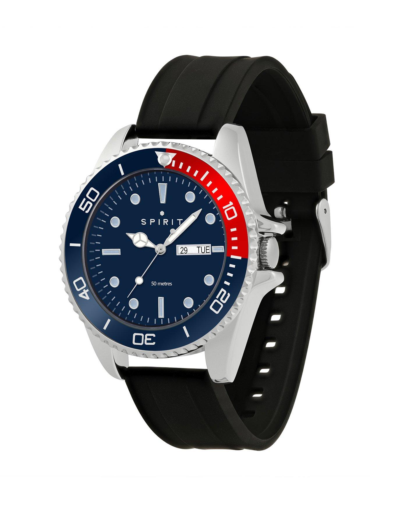 spirit-spirit-gents-polished-silver-sports-bezel-black-silicone-strap-watchstillFront