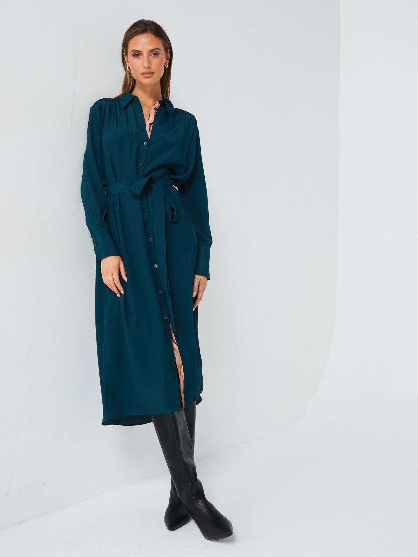 ps-paul-smith-long-sleeve-midi-shirt-dress-blue