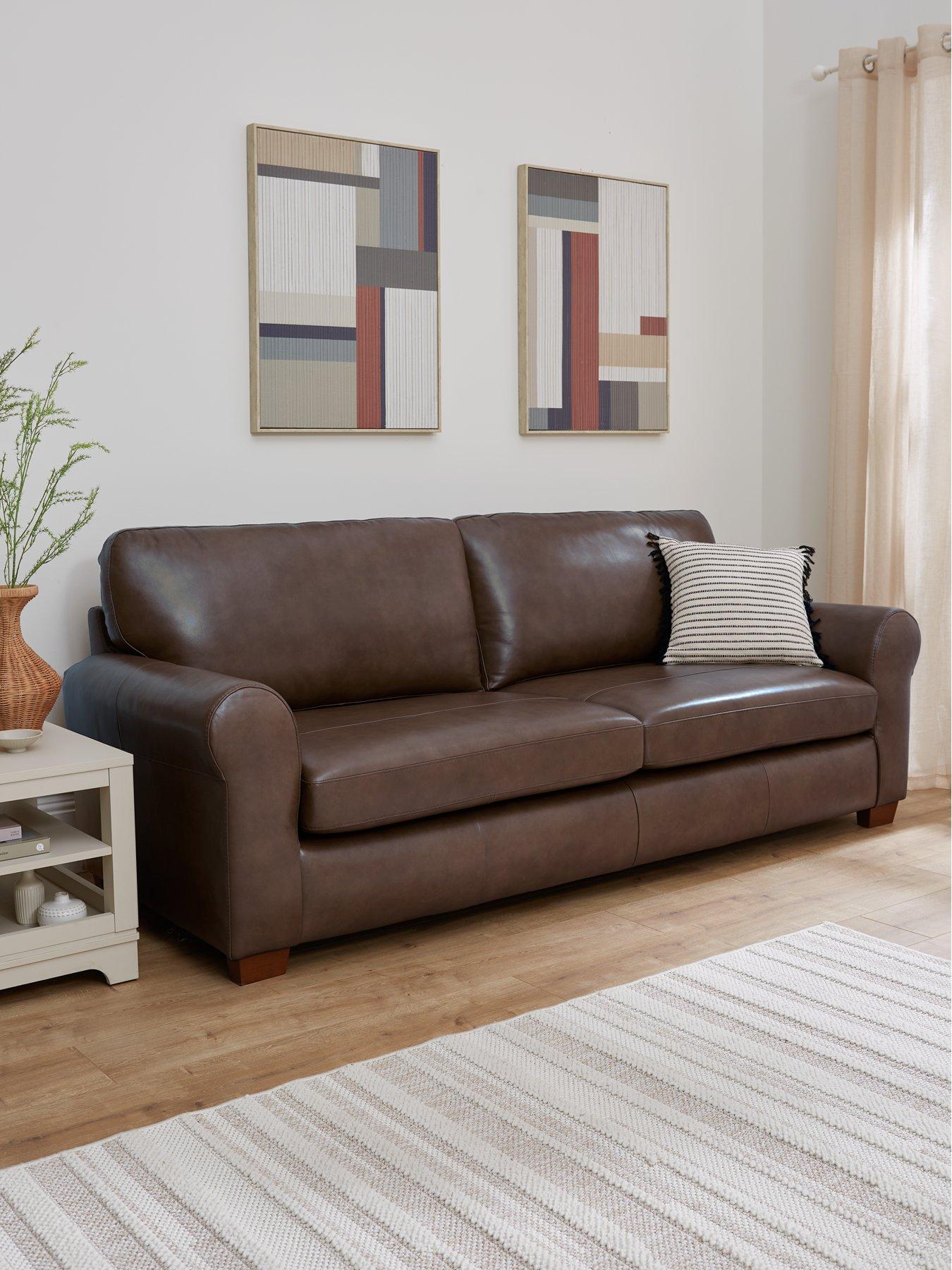undefined Bailey 4 Seater Leather Sofa - Tan - FSC Certified