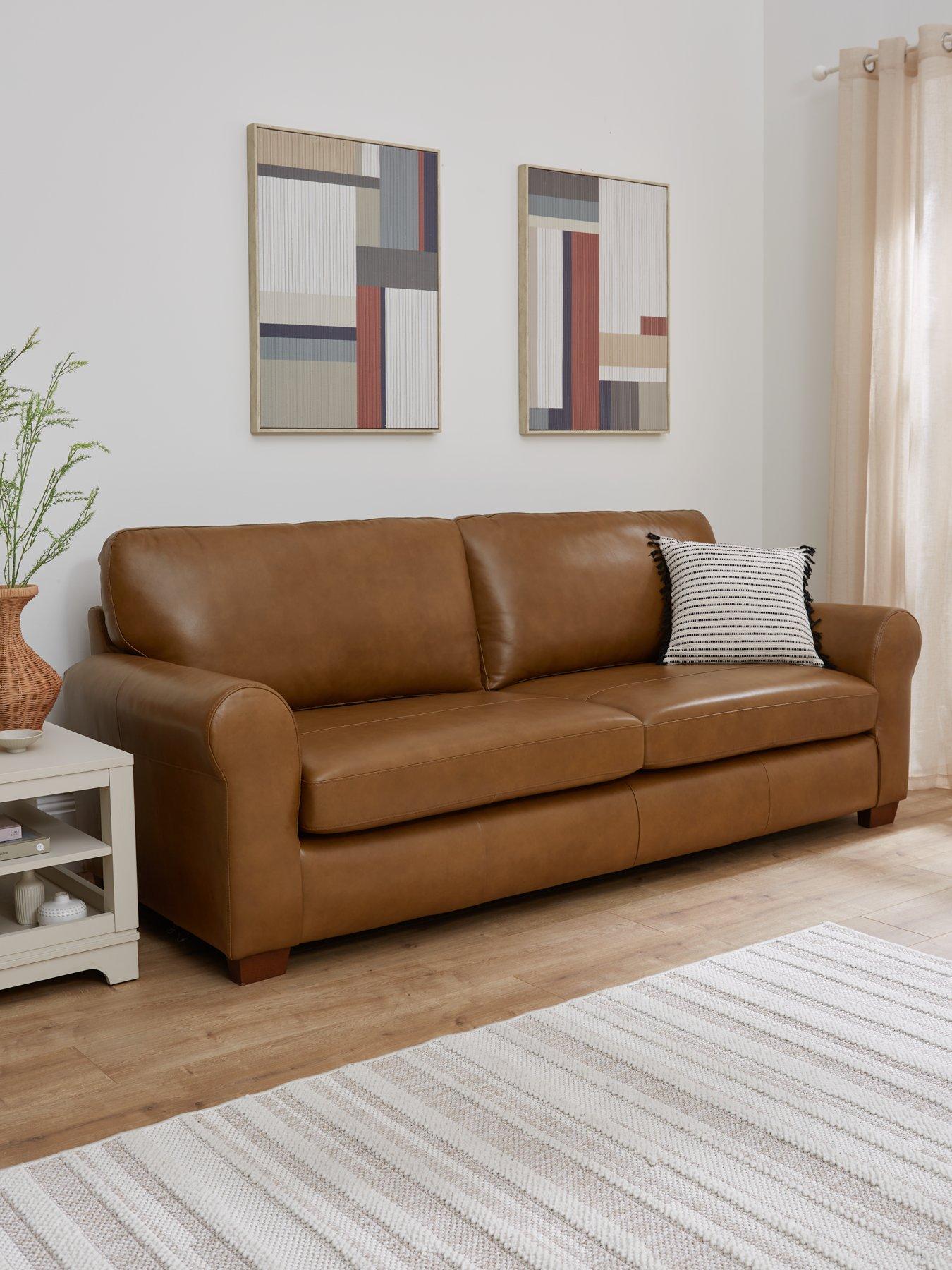 The Very Collection Bailey 4 Seater Leather Sofa - FSC® Certified