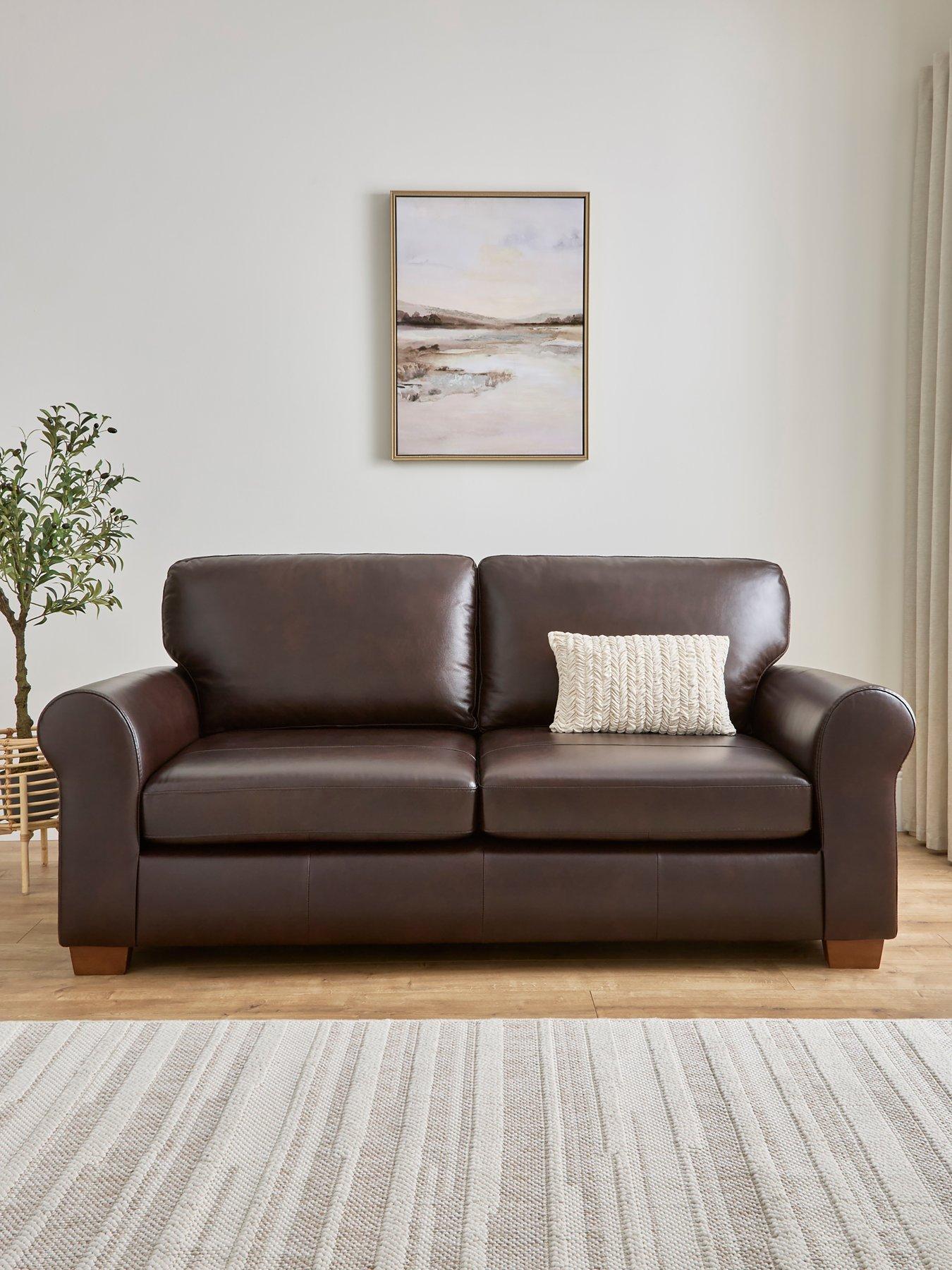 The Very Collection Bailey 3 Seater Leather Sofa - FSC® Certified