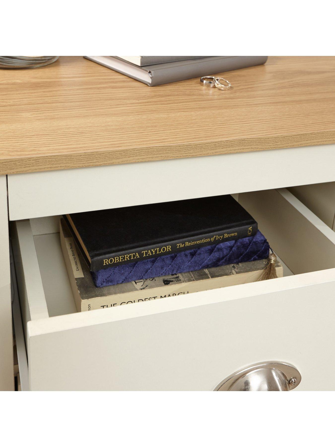 Image 3 of 5 of GFW Lancaster Dressing Table, Mirror and Stool&nbsp;Set - Cream/Oak