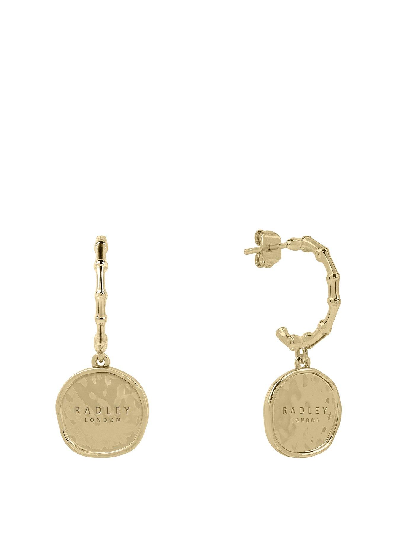 radley-radley-18ct-gold-plated-bamboo-hoop-charm-earrings