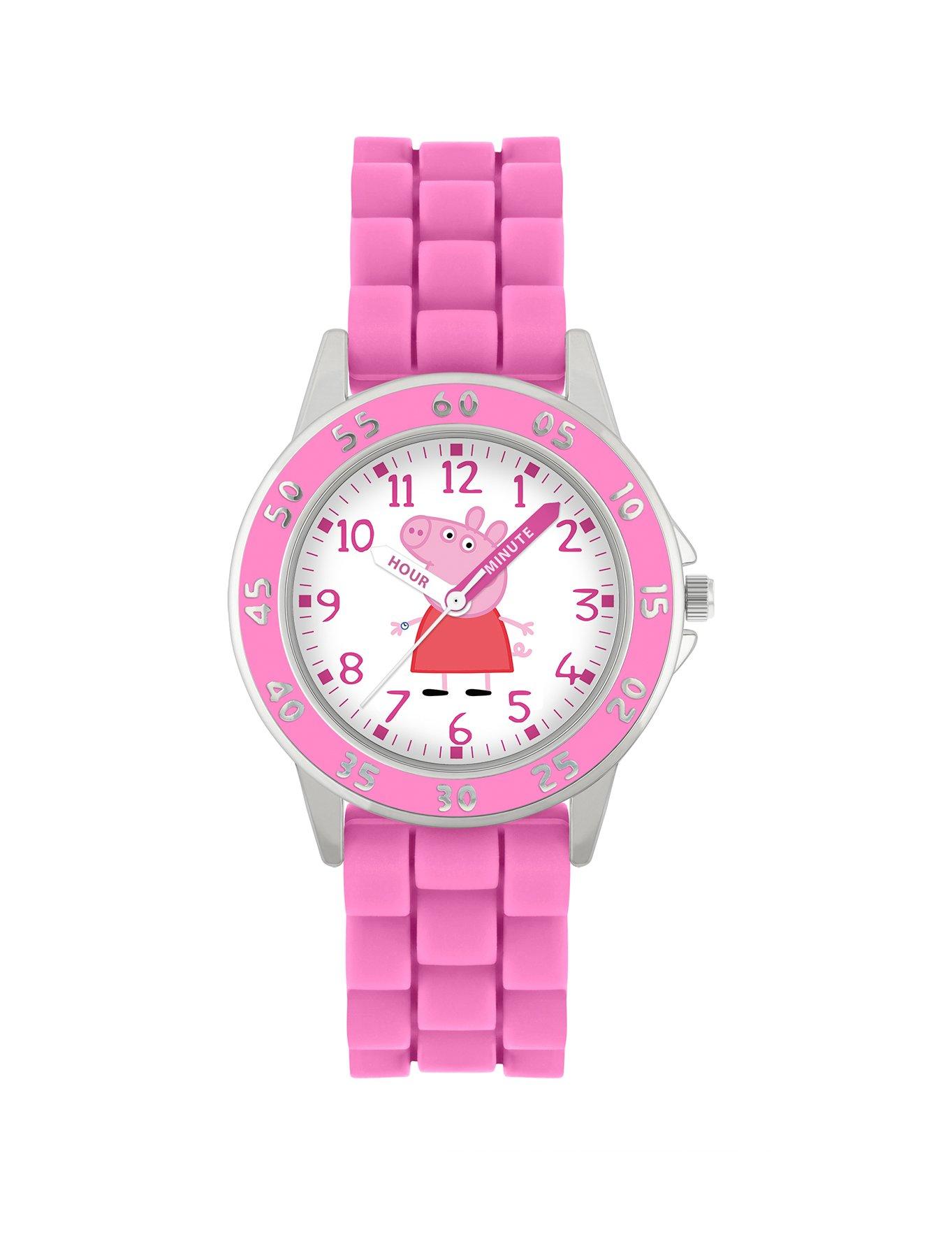 Hasbro Peppa Pig Pink Printed Time Teacher Strap Watch