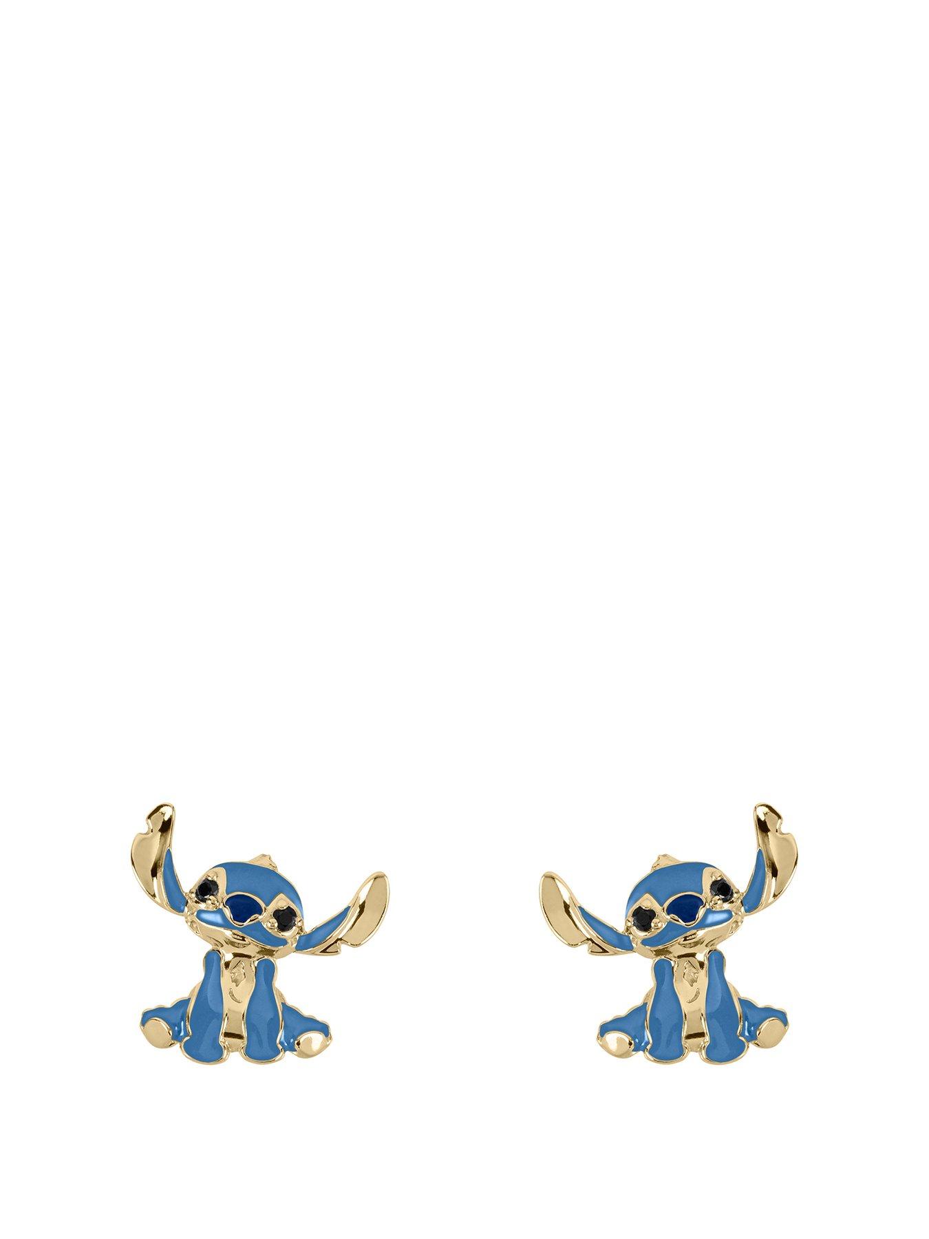 disney-disney-100-stitch-18-carat-yellow-gold-plated-studs-with-crystals