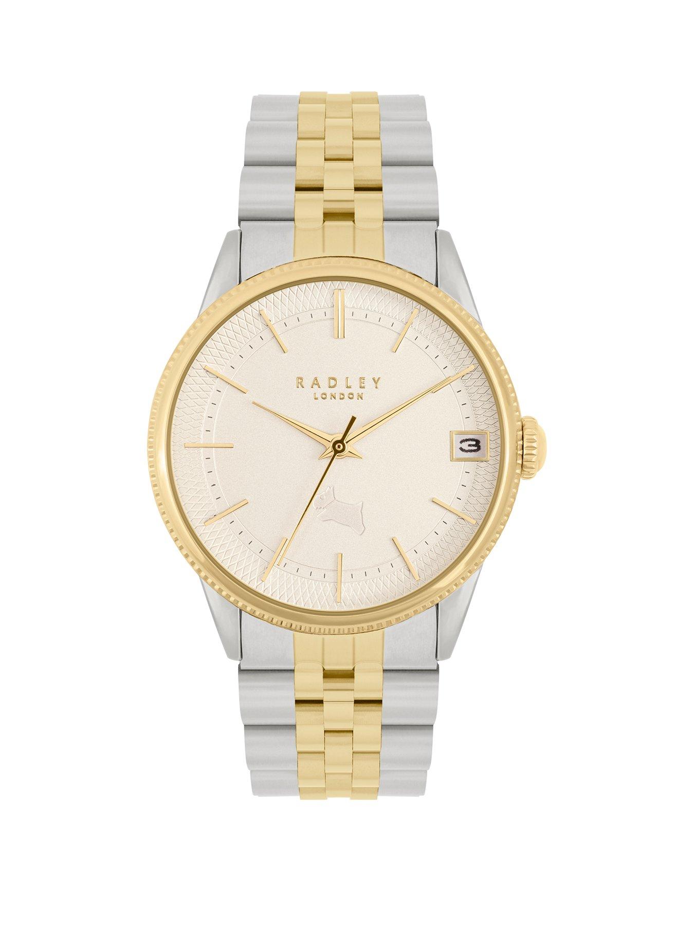 radley-radley-ladies-two-tone-plated-plated-coin-edge-bezel-bracelet-watch