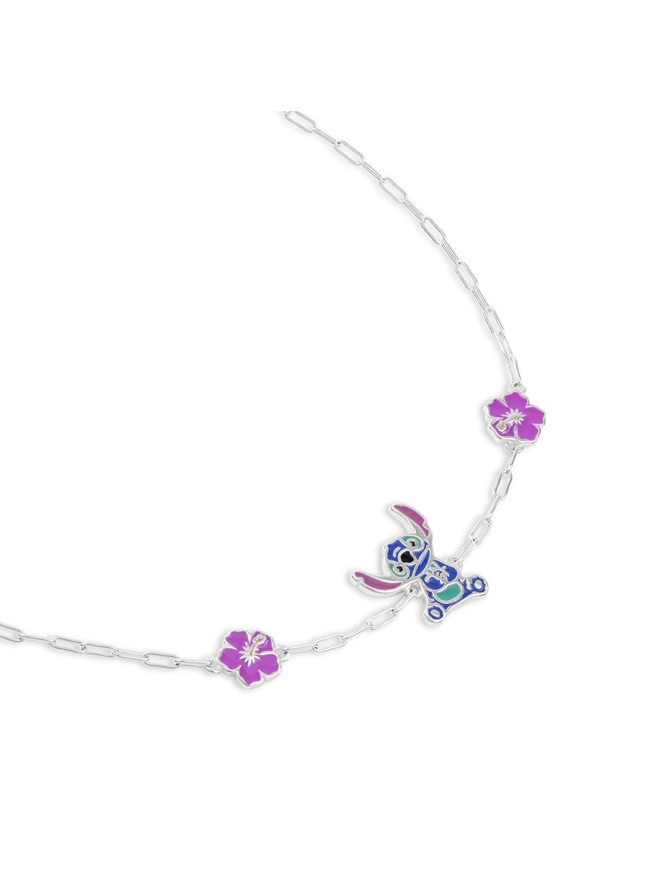 disney-sterling-silver-stitch-and-flower-necklacestillFront