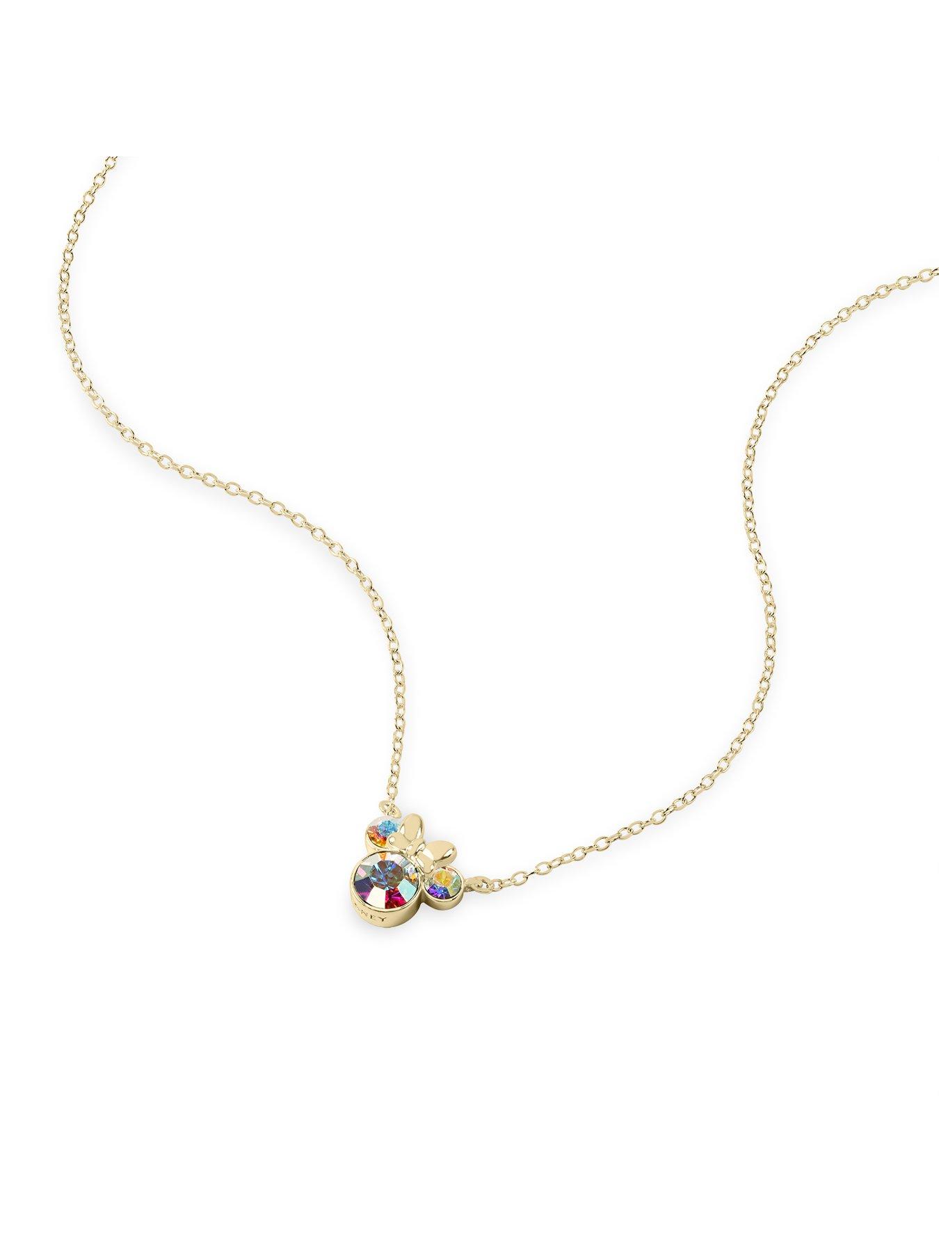 disney-disney-100-minnie-mouse-silver-amp-yellow-gold-plated-necklace-with-crystalsstillFront