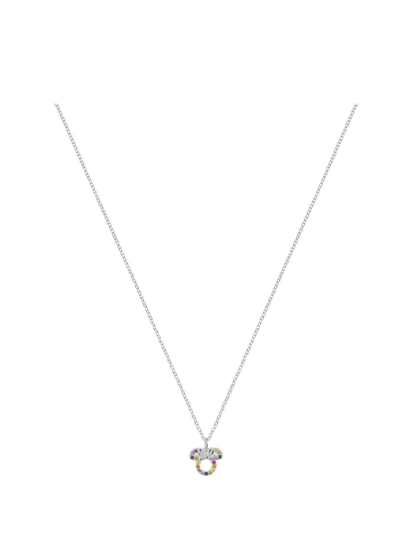 disney-disney-sterling-silver-multicoloured-cz-minnie-mouse-necklace