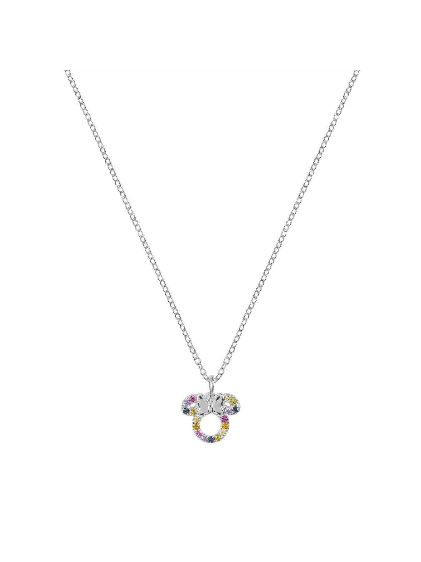 disney-disney-sterling-silver-multicoloured-cz-minnie-mouse-necklacestillFront